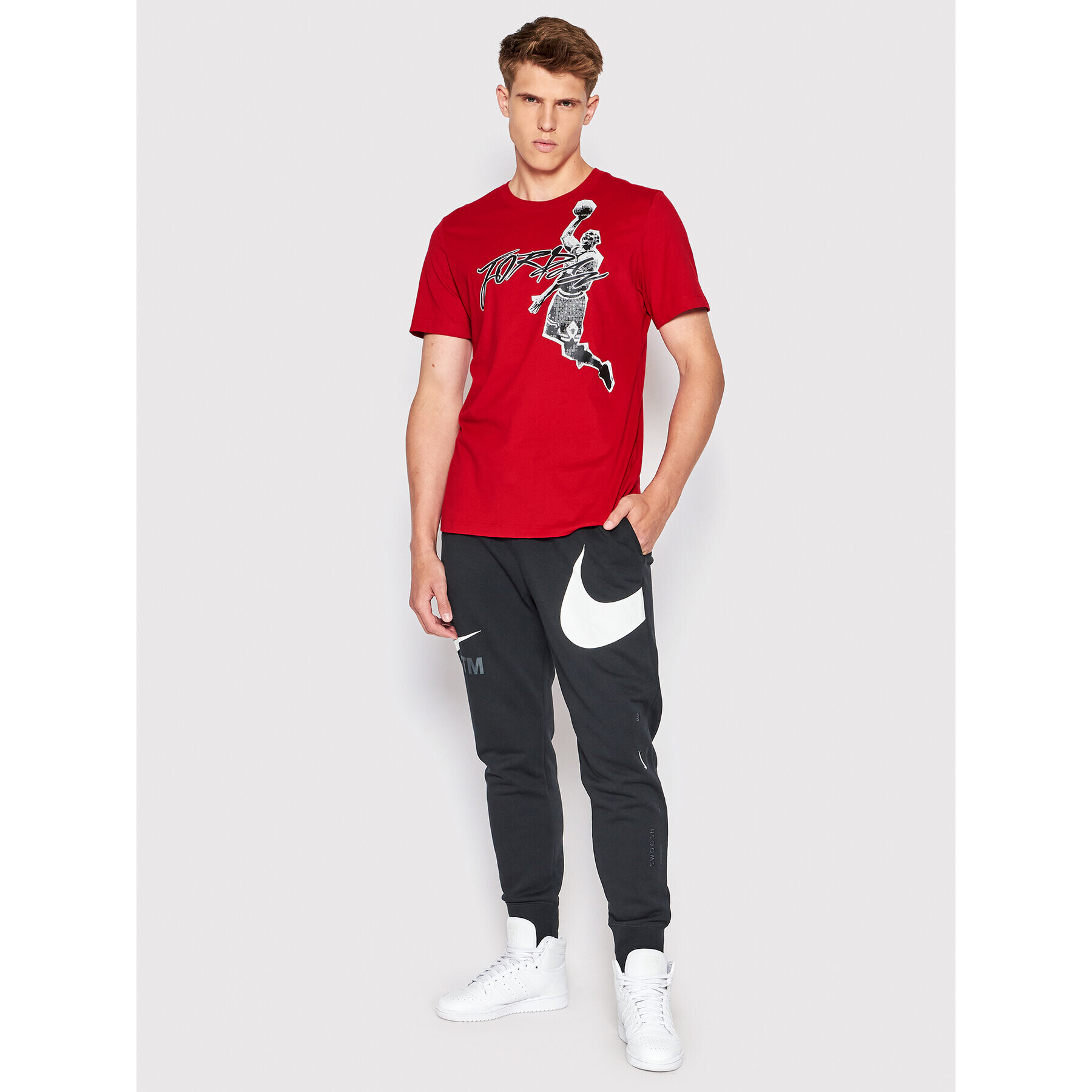 Nike Majica Jordan Air DH8924 Rdeča Regular Fit - Pepit.si