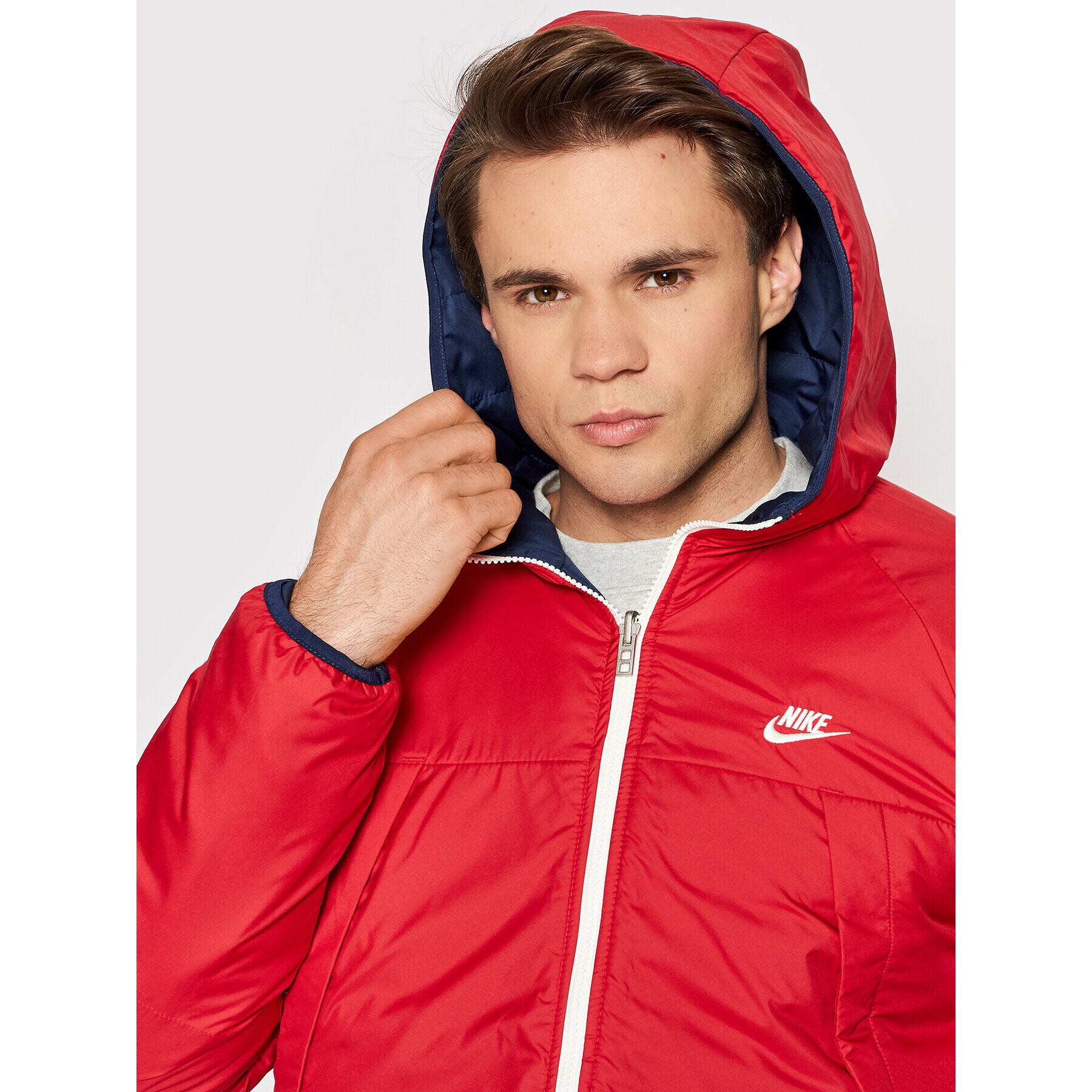 Nike Prehodna jakna Sportswear Therma-Fit Legacy DH2783 Mornarsko modra Regular Fit - Pepit.si