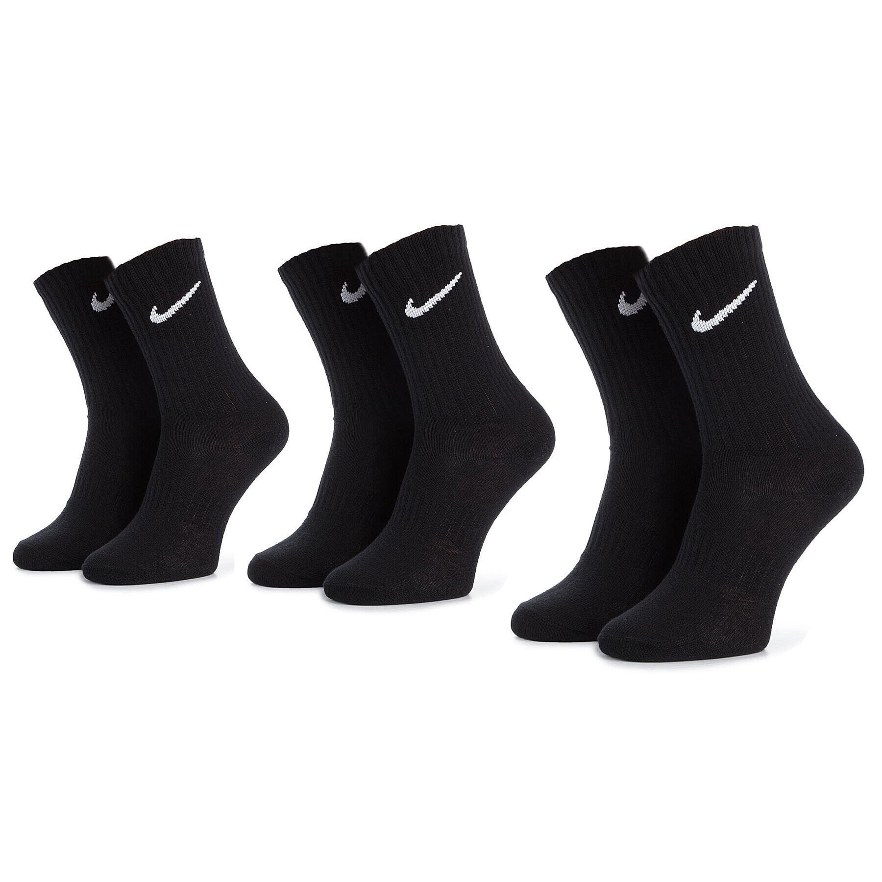 Nike Set 3 parov unisex visokih nogavic SX7676 010 Črna - Pepit.si