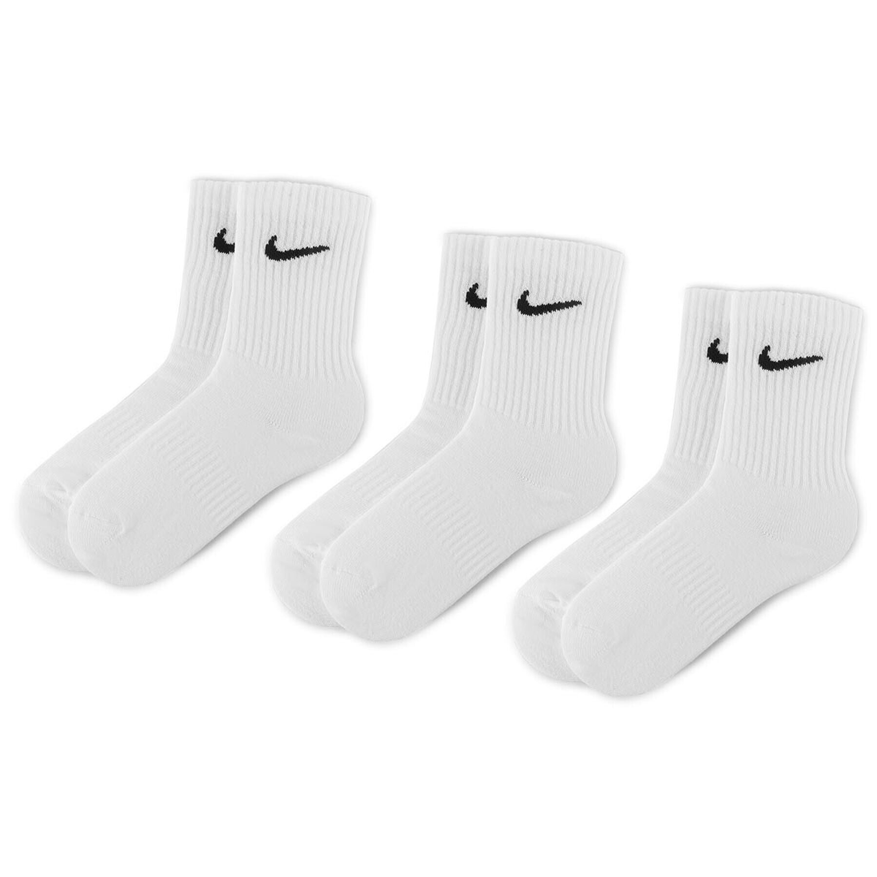 Nike Set 3 parov unisex visokih nogavic SX7676 100 Bela - Pepit.si