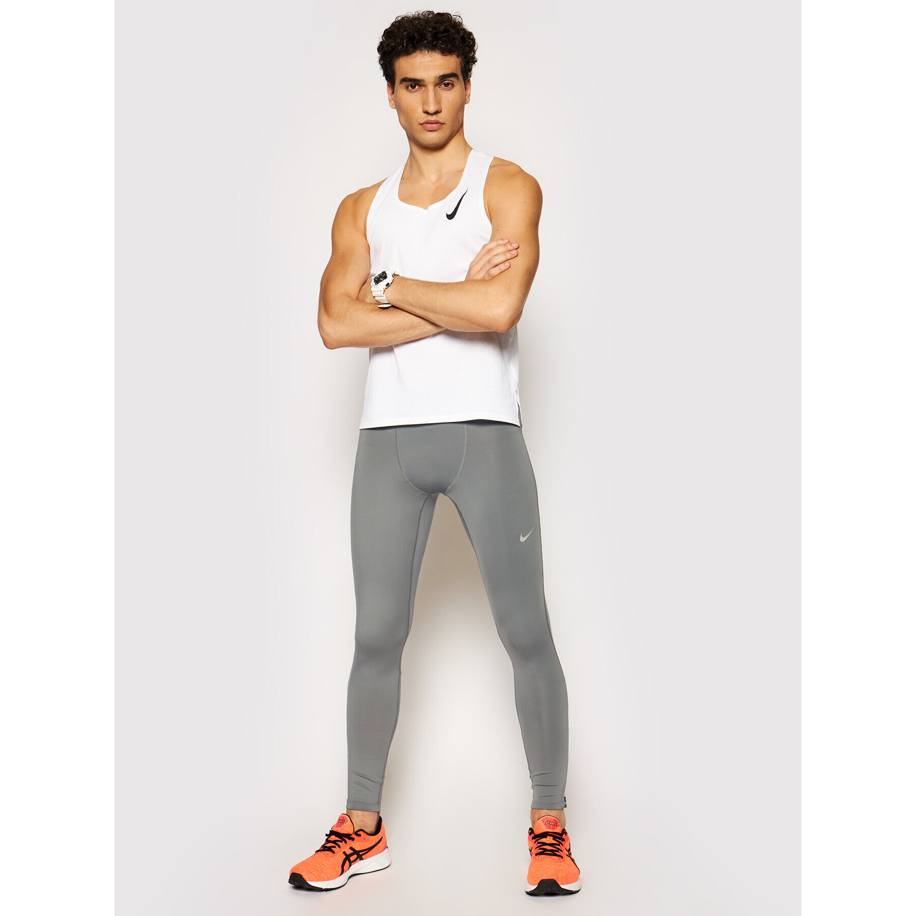 Nike Športna majica Aeroswift Singlet CJ7835 Bela Slim Fit - Pepit.si