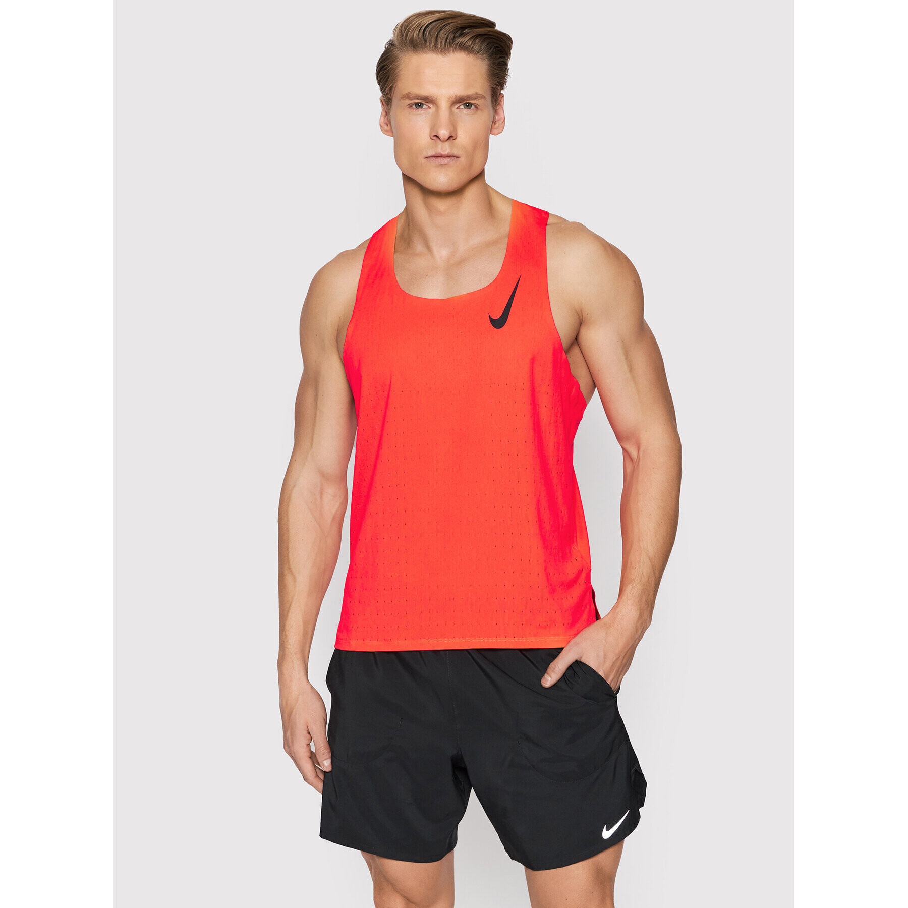 Nike Športna majica Aeroswift Singlet CJ7835 Oranžna Slim Fit - Pepit.si