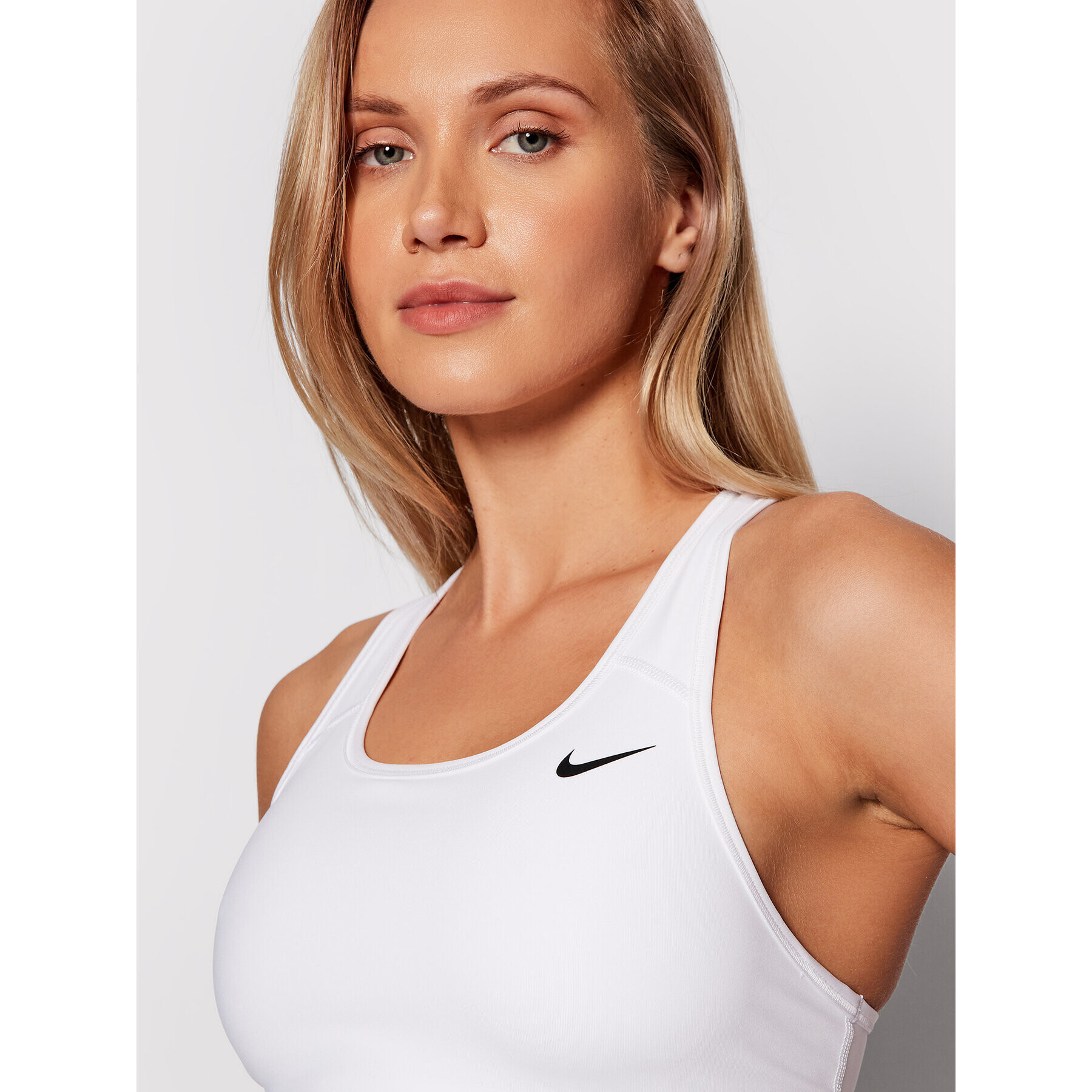 Nike Špotni nedrček Swoosh BV3630 Bela - Pepit.si