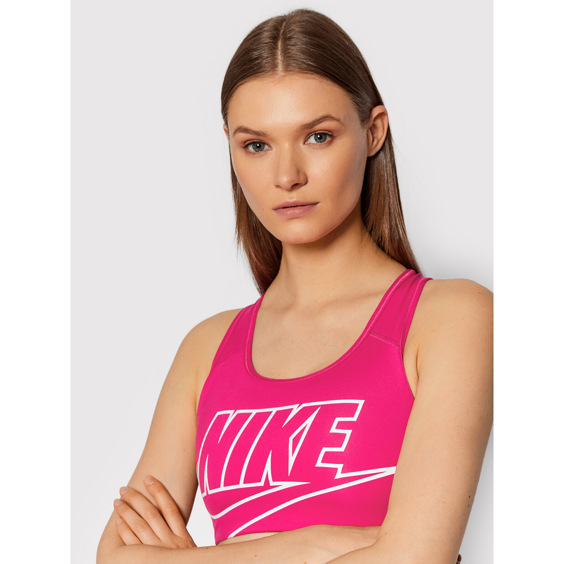 Nike Špotni nedrček Swoosh BV3643 Roza - Pepit.si