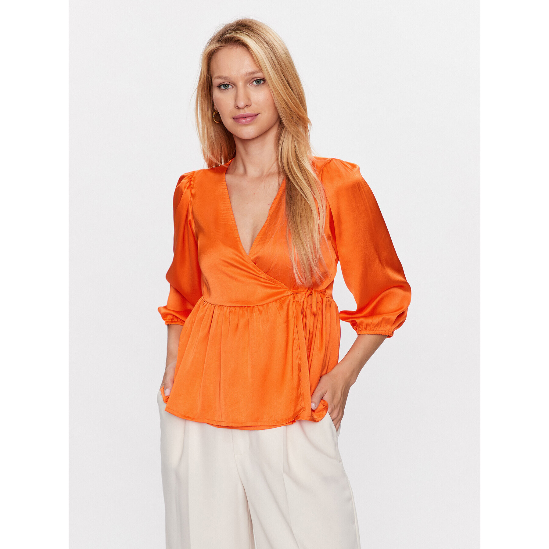 Noisy May Bluza Stella 27027628 Oranžna Regular Fit - Pepit.si