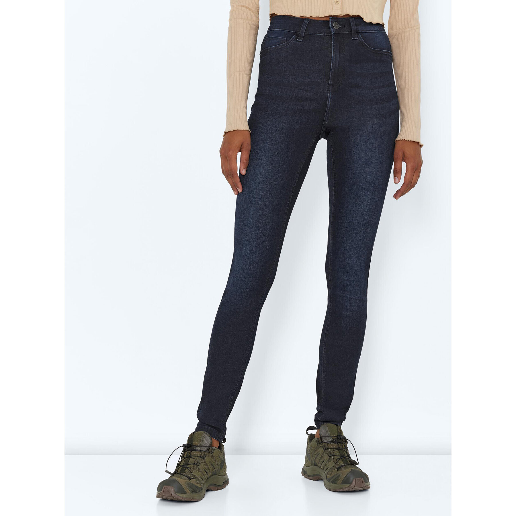 Noisy May Jeans hlače Callie 27021546 Mornarsko modra Skinny Fit - Pepit.si