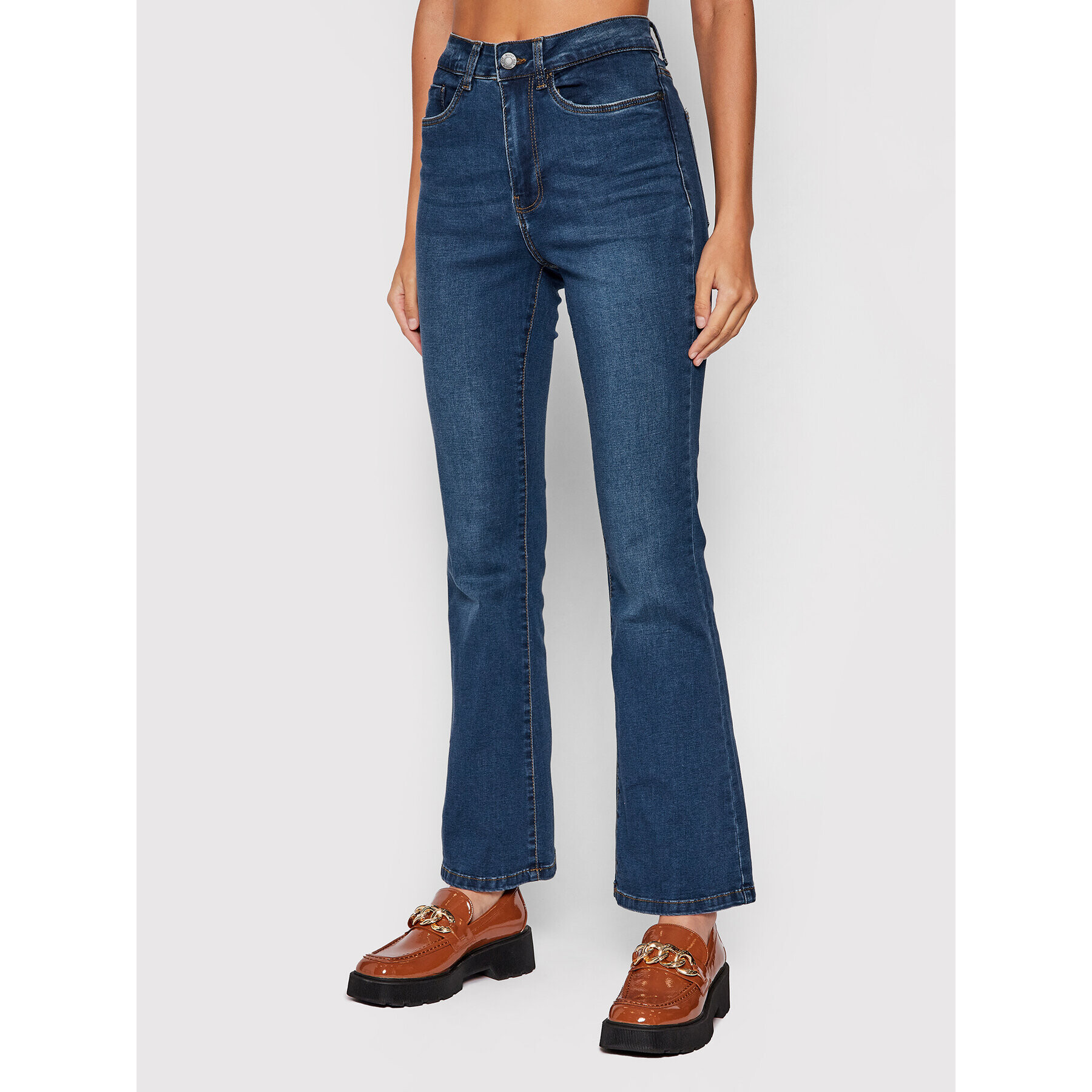 Noisy May Jeans hlače Sallie 27017557 Mornarsko modra Regular Fit - Pepit.si