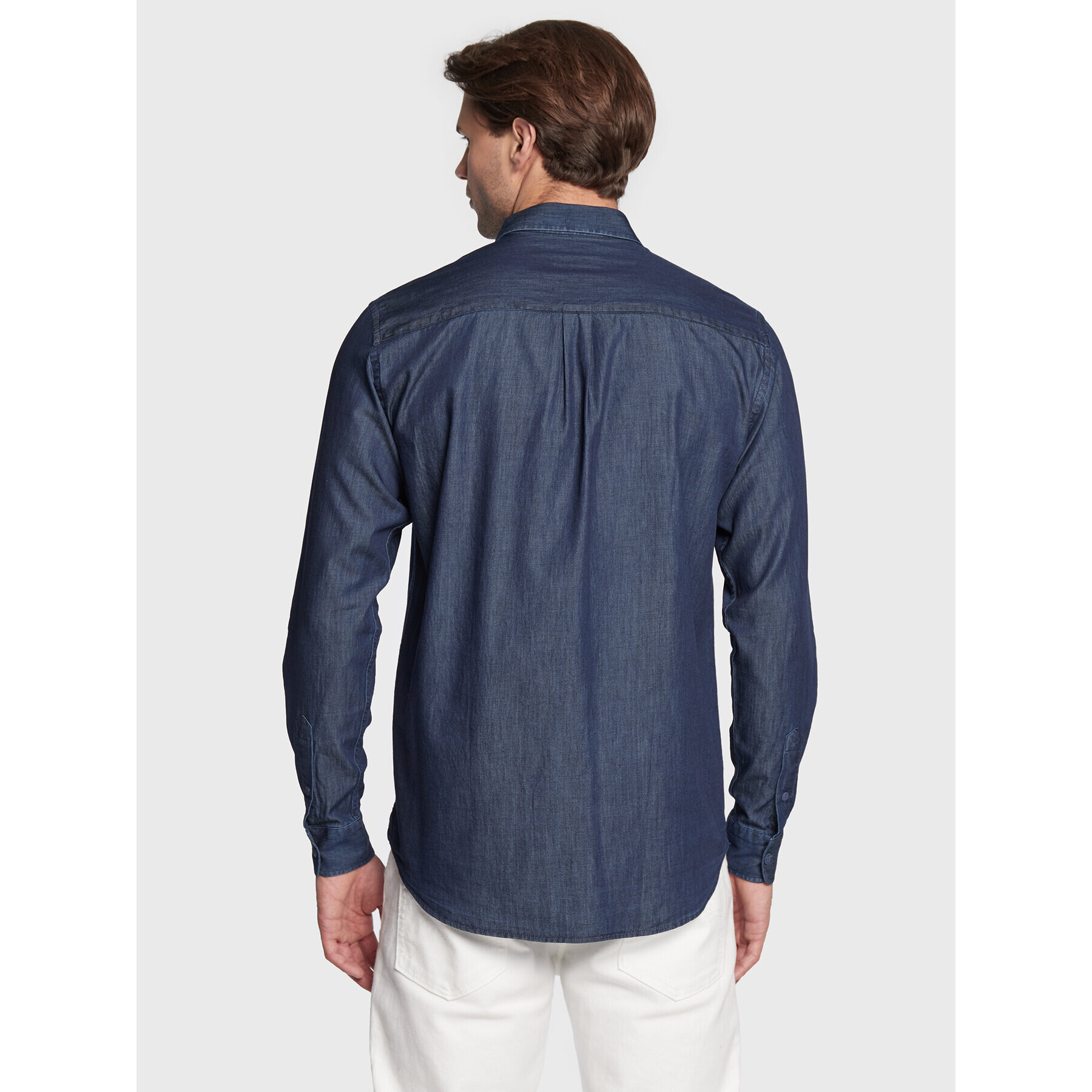 North Sails Jeans srajca Chambray 664211 Mornarsko modra Regular Fit - Pepit.si