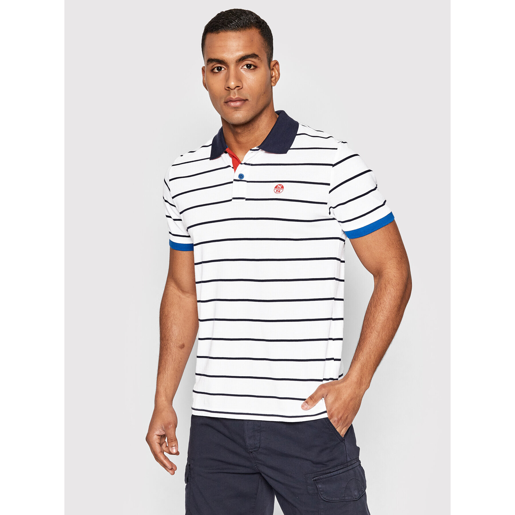 North Sails Polo majica 692374 Bela Regular Fit - Pepit.si