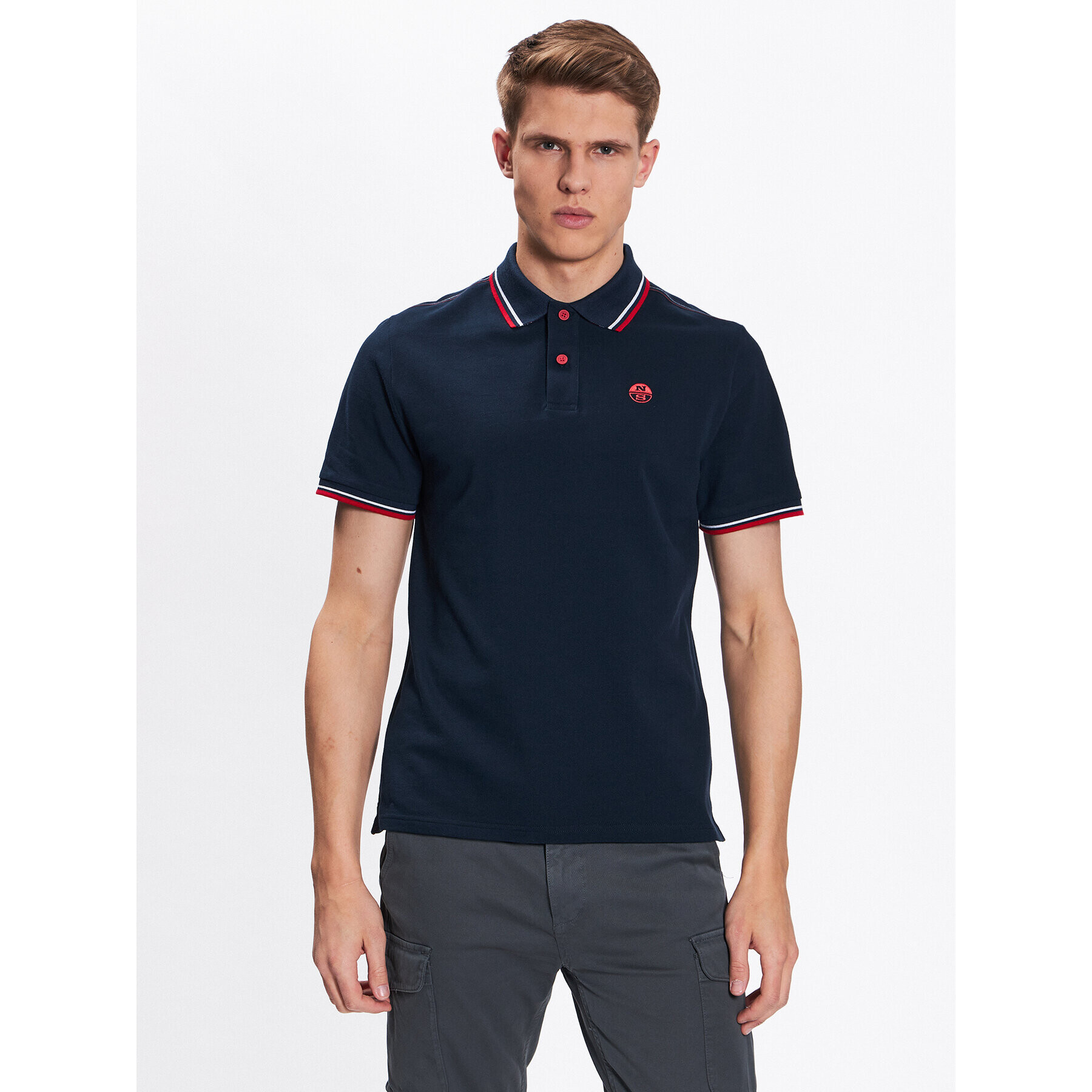 North Sails Polo majica Logo 692417 Mornarsko modra Regular Fit - Pepit.si