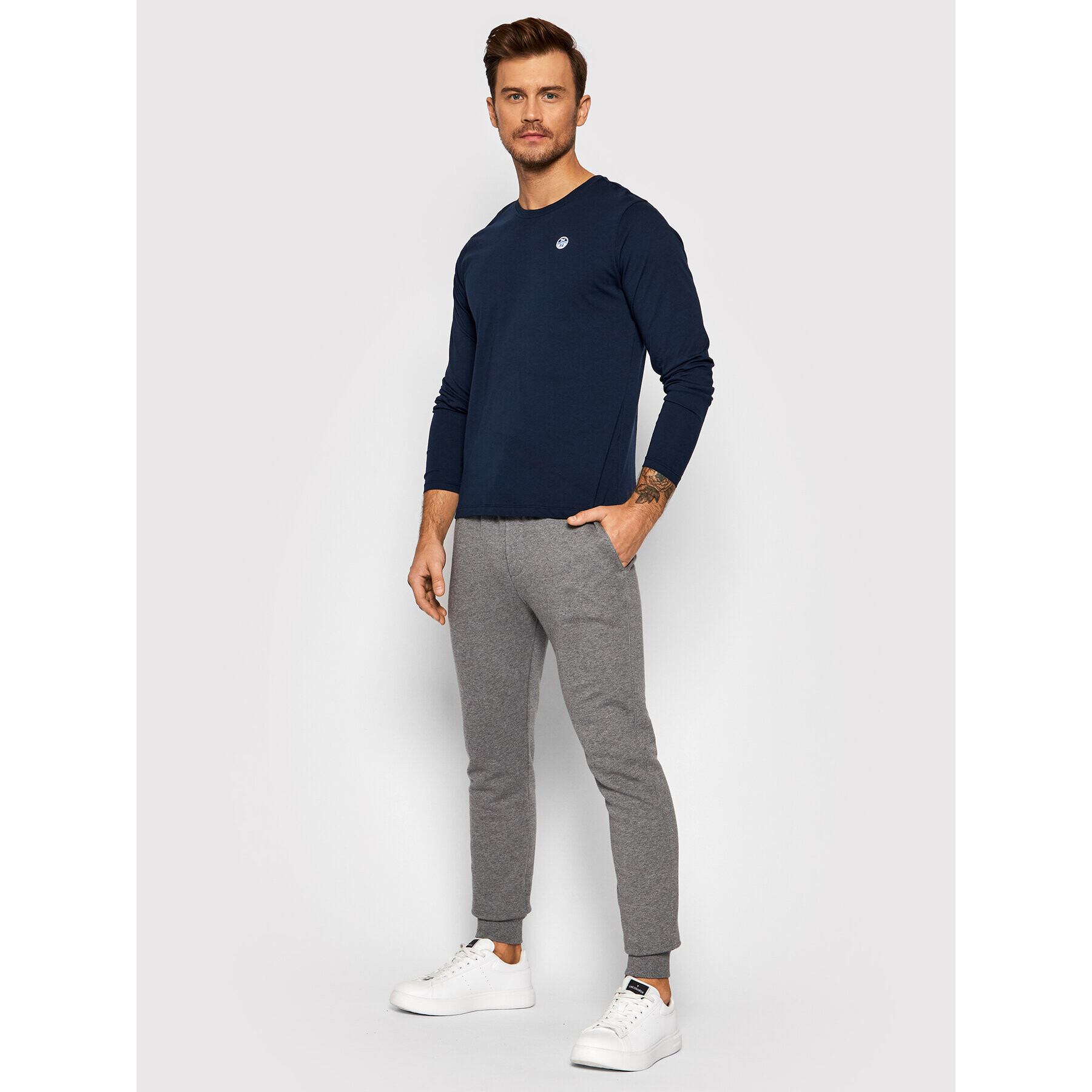 North Sails Spodnji del trenirke Jogging Bottoms 672905 Siva Regular Fit - Pepit.si