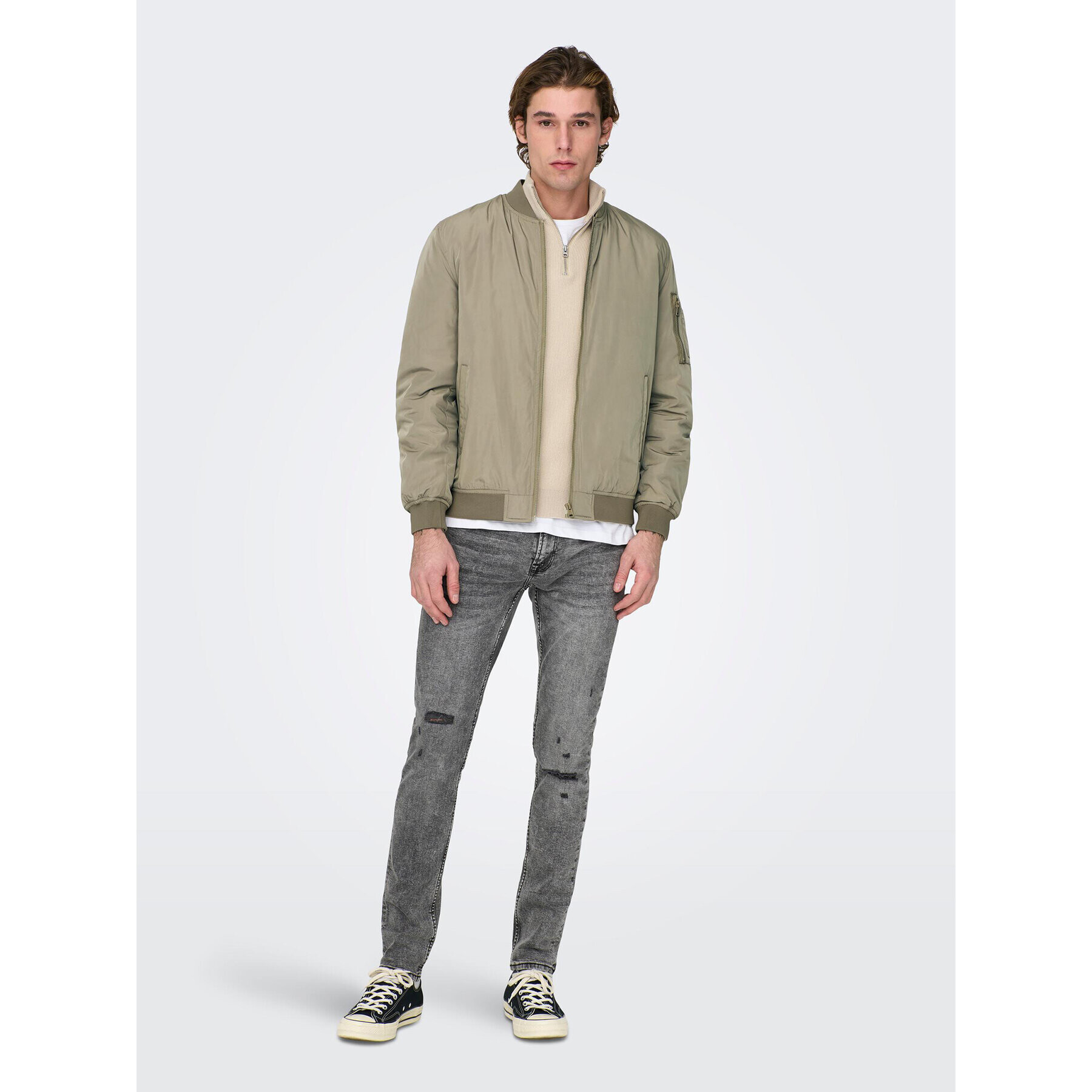 Only & Sons Bomber jakna Joshua 22023287 Bež Regular Fit - Pepit.si