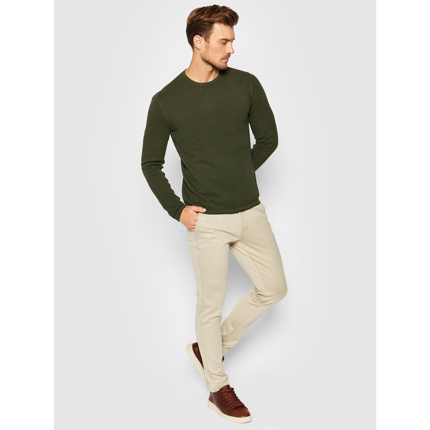 Only & Sons Chino hlače Mark 22010209 Bež Slim Tapered Fit - Pepit.si