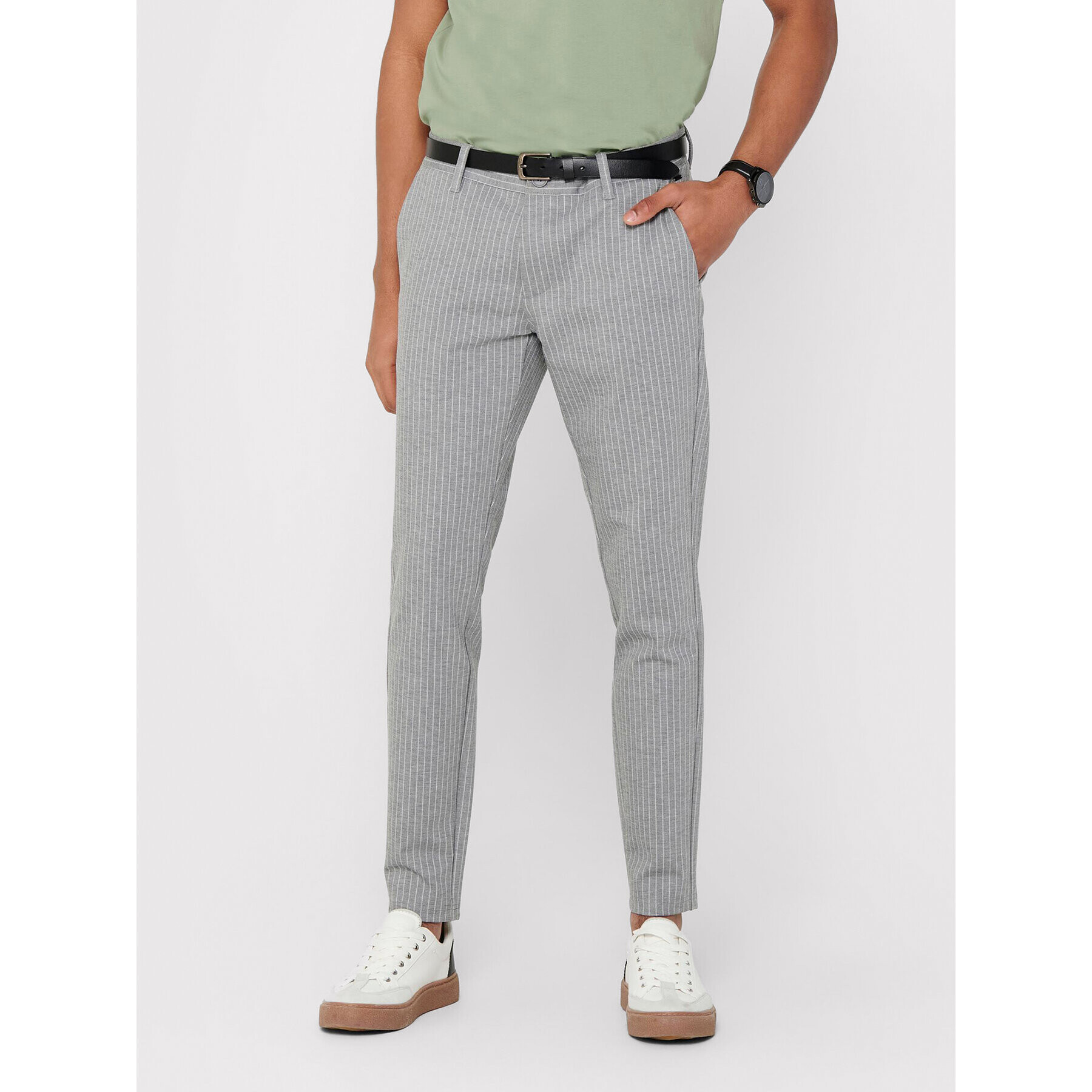 Only & Sons Chino hlače Mark 22013727 Siva Slim Fit - Pepit.si