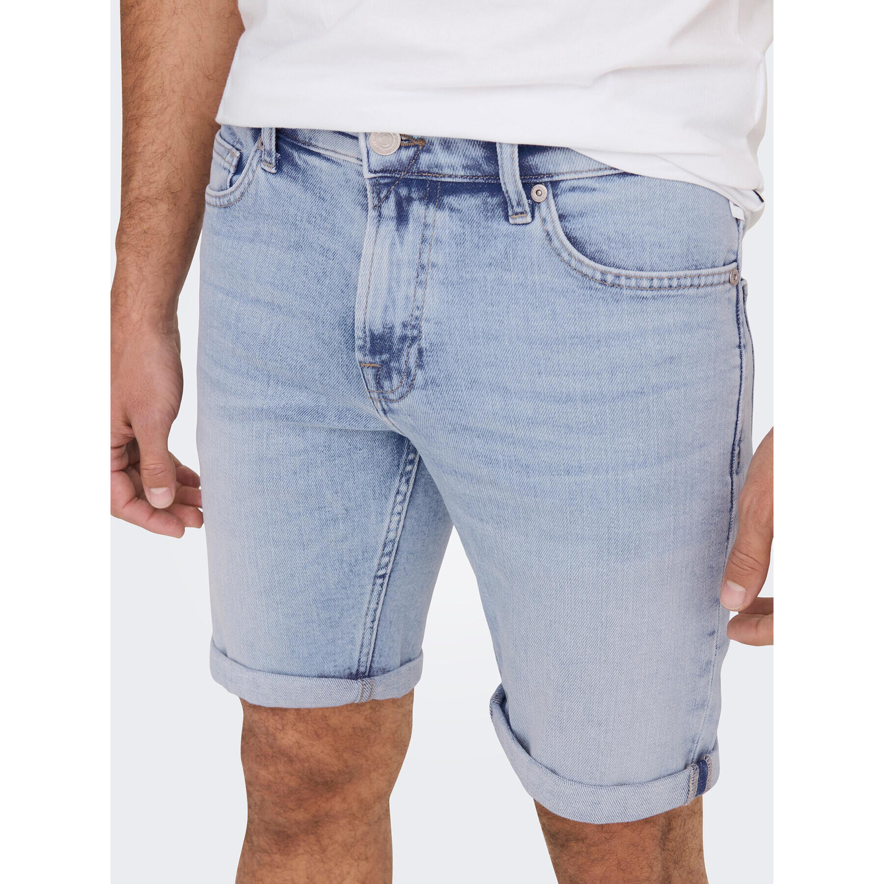 Only & Sons Jeans kratke hlače 22025189 Modra Regular Fit - Pepit.si