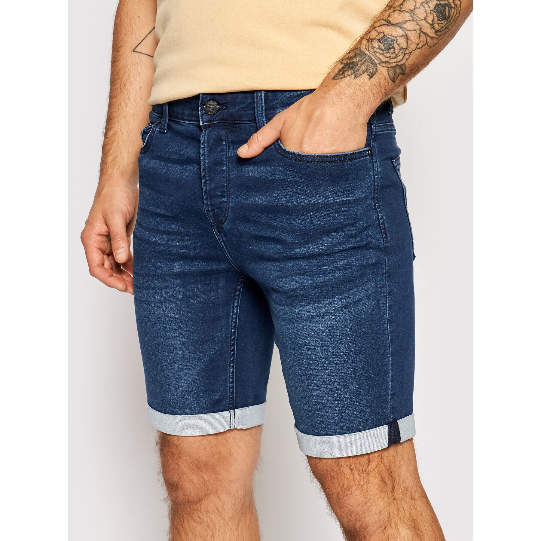 Only & Sons Jeans kratke hlače Ply 22018582 Mornarsko modra Regular Fit - Pepit.si