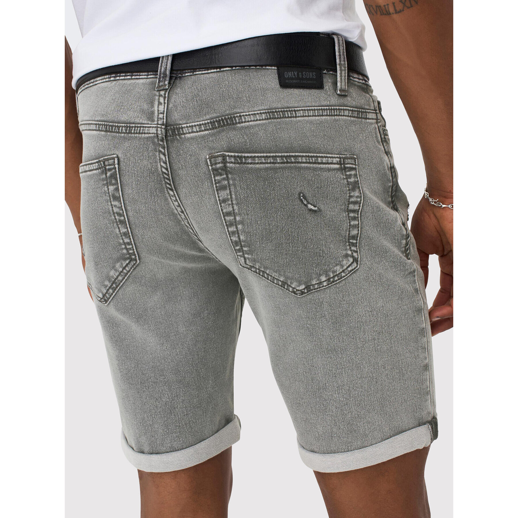 Only & Sons Jeans kratke hlače Ply 22021893 Siva Regular Fit - Pepit.si