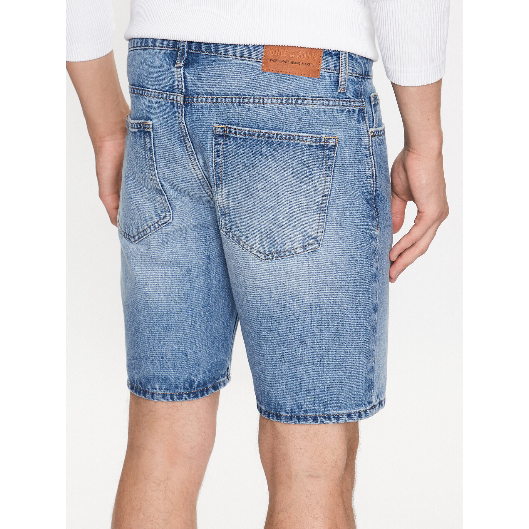 Only & Sons Jeans kratke hlače 22026092 Modra Straight Fit - Pepit.si