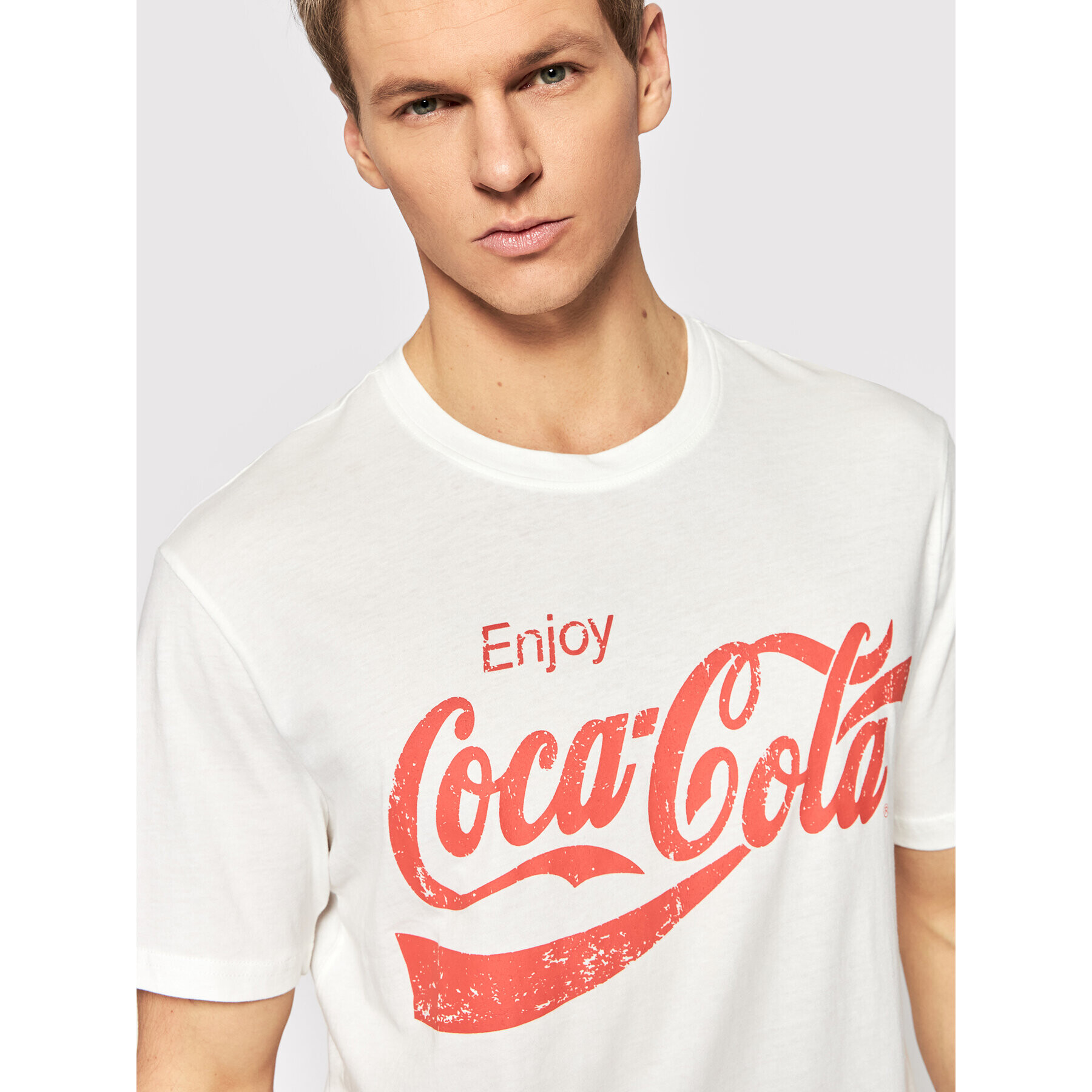 Only & Sons Majica COCA-COLA 22023351 Bela Regular Fit - Pepit.si