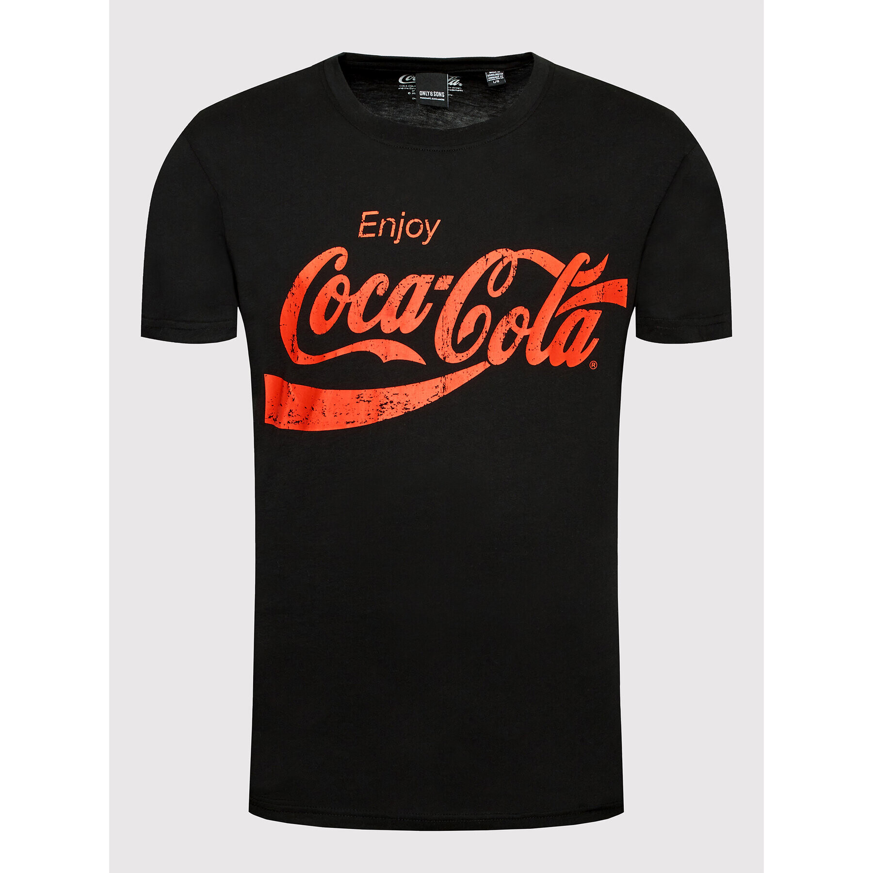 Only & Sons Majica COCA-COLA 22023351 Črna Regular Fit - Pepit.si