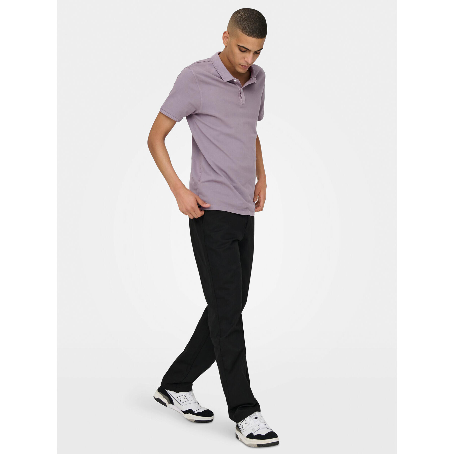 Only & Sons Polo majica 22021769 Vijolična Slim Fit - Pepit.si