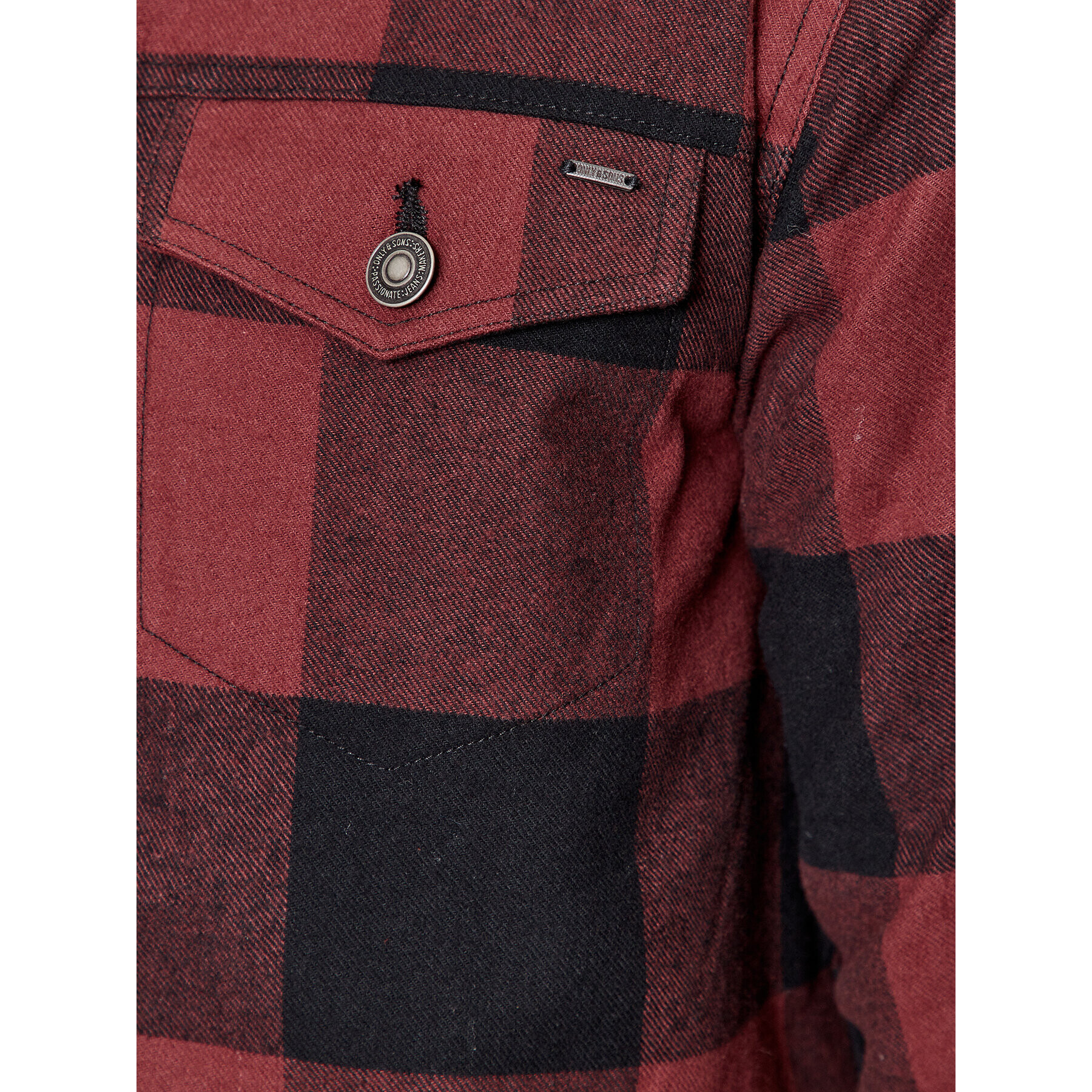 Only & Sons Prehodna jakna 22026261 Bordo rdeča Regular Fit - Pepit.si