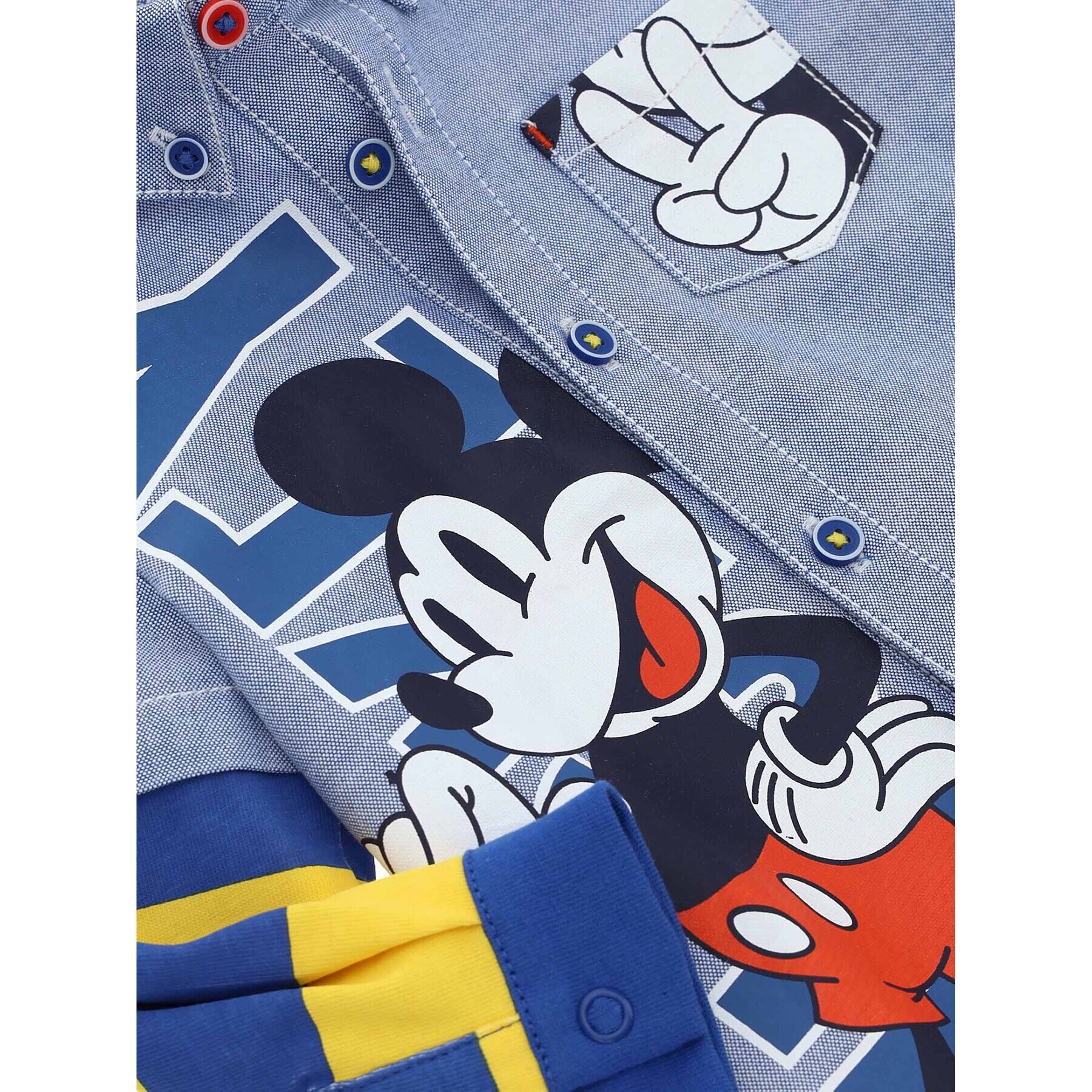 Original Marines Srajca MICKEY MOUSE DCAV0611NM Modra Regular Fit - Pepit.si