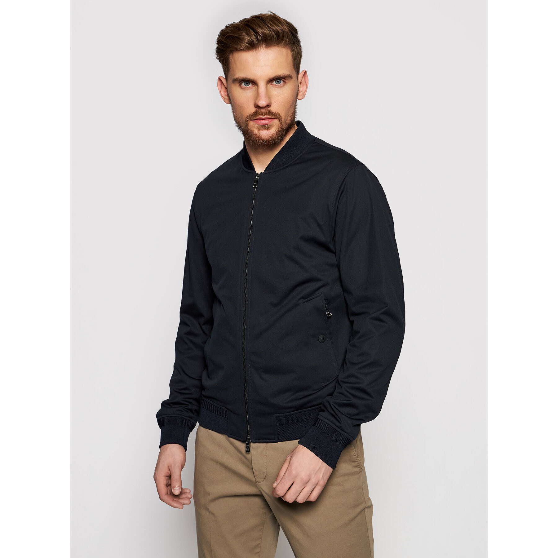 Oscar Jacobson Bomber jakna Linus 8329 9642 Mornarsko modra Regular Fit - Pepit.si