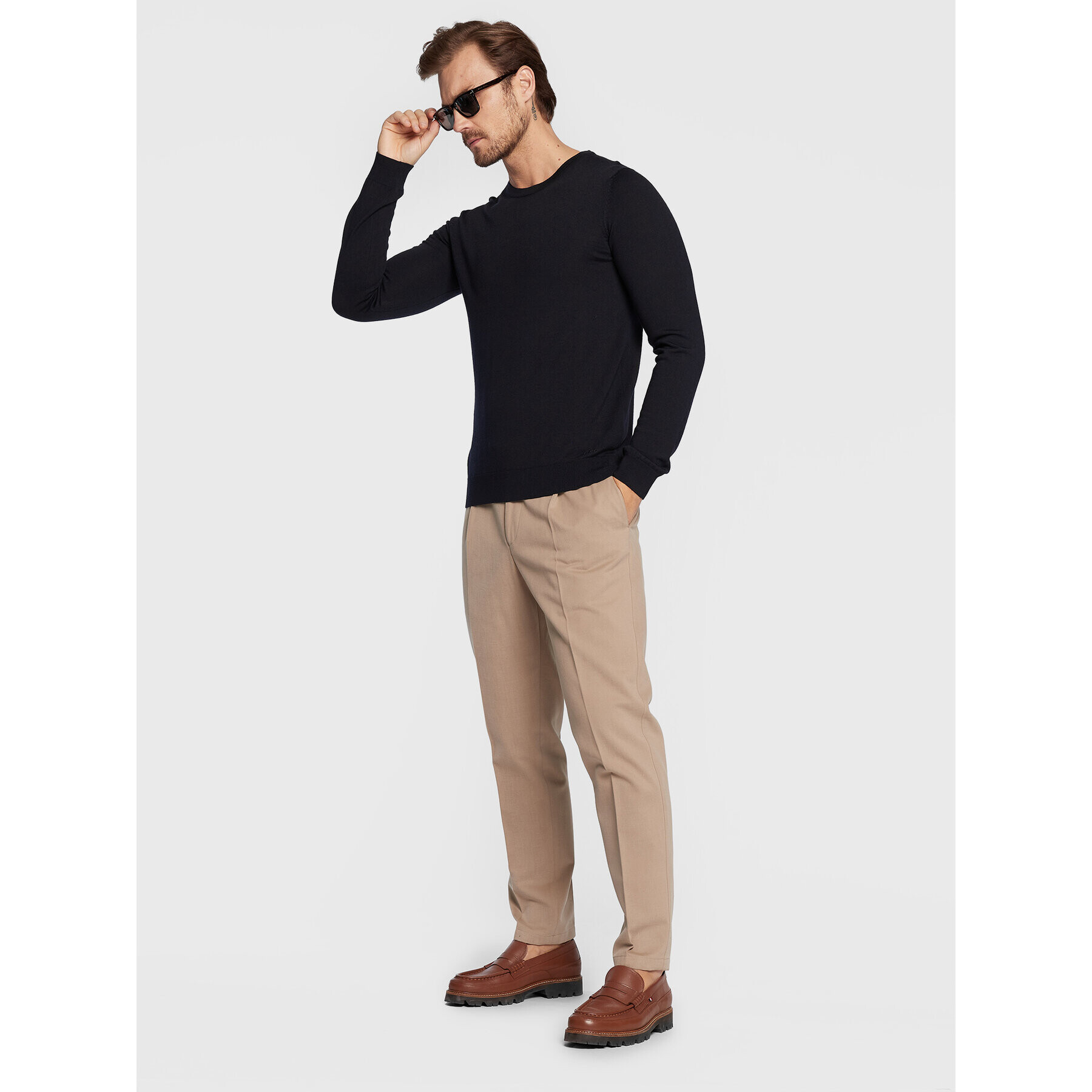 Oscar Jacobson Chino hlače Delon 5417 5771 Bež Slim Fit - Pepit.si