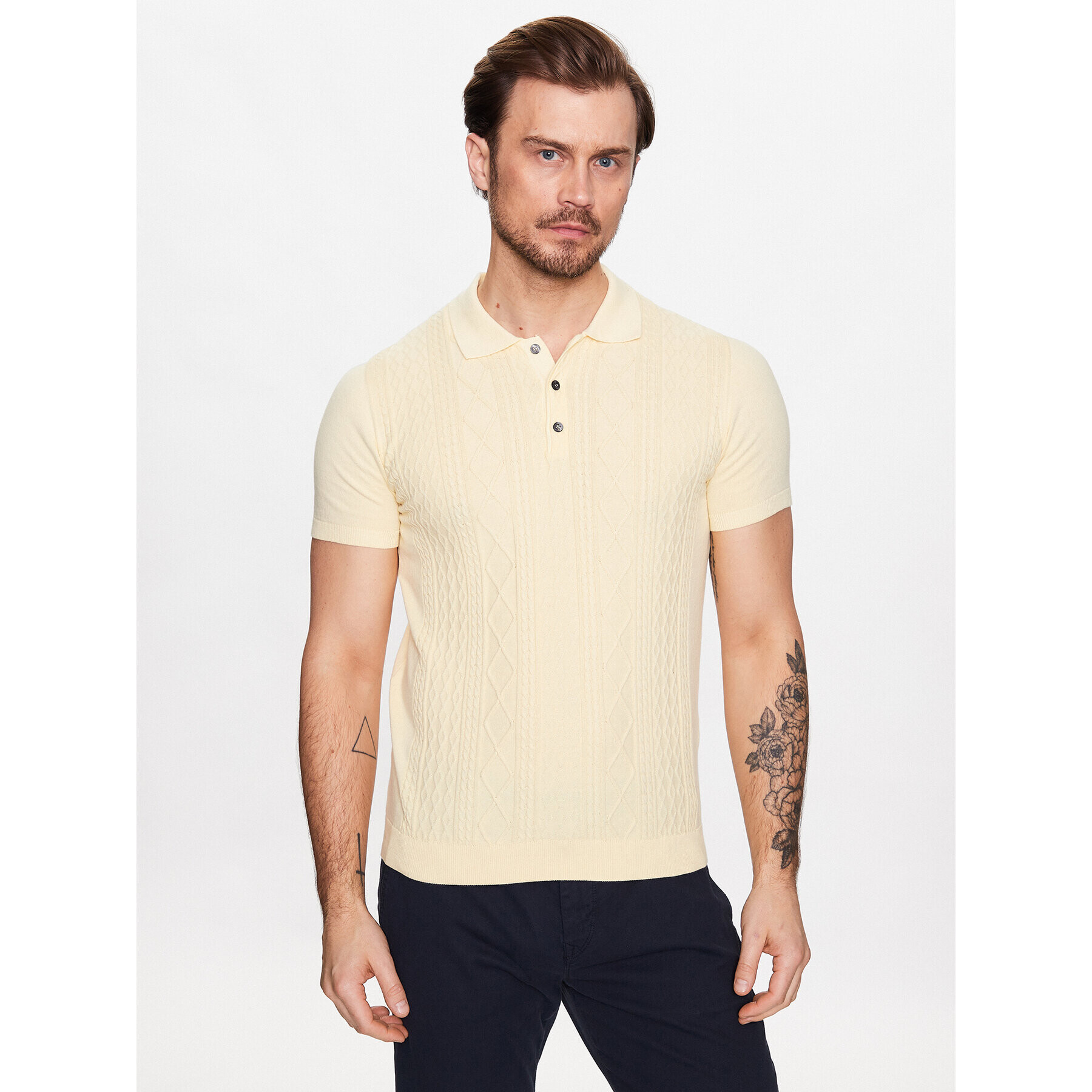 Oscar Jacobson Polo majica 67986837 Rumena Regular Fit - Pepit.si