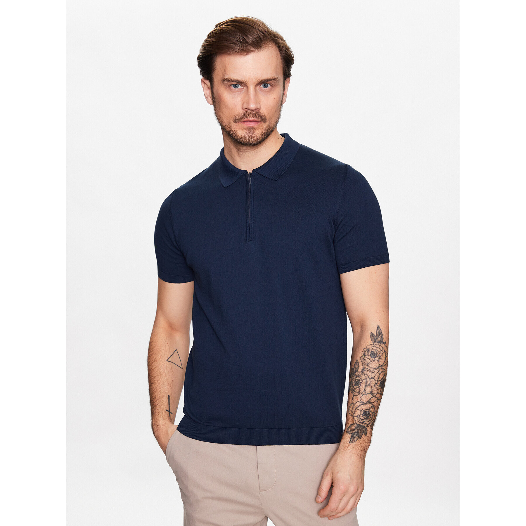 Oscar Jacobson Polo majica Otto 6802 3918 Mornarsko modra Regular Fit - Pepit.si