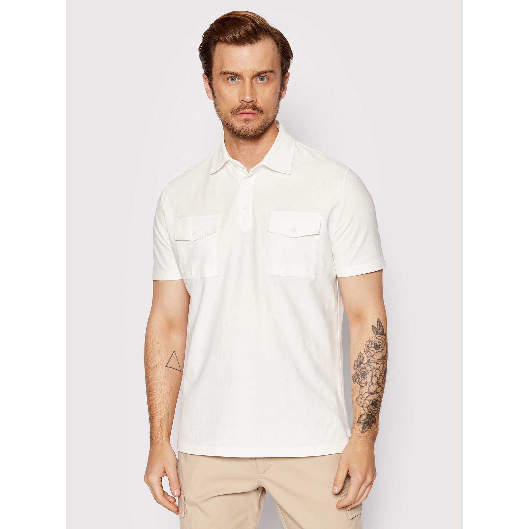 Oscar Jacobson Polo majica Zino 6992 3216 Bela Regular Fit - Pepit.si