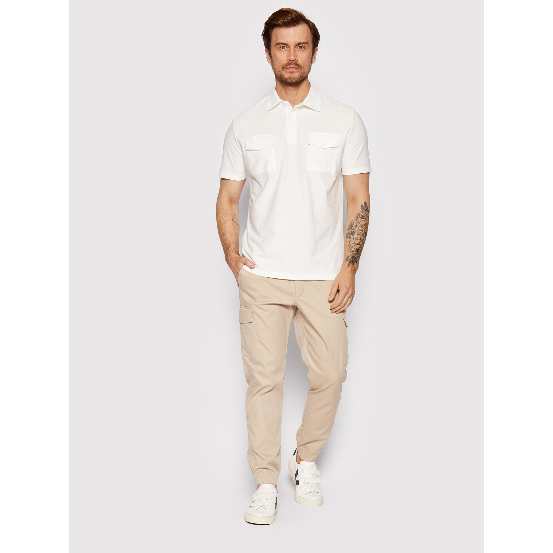 Oscar Jacobson Polo majica Zino 6992 3216 Bela Regular Fit - Pepit.si