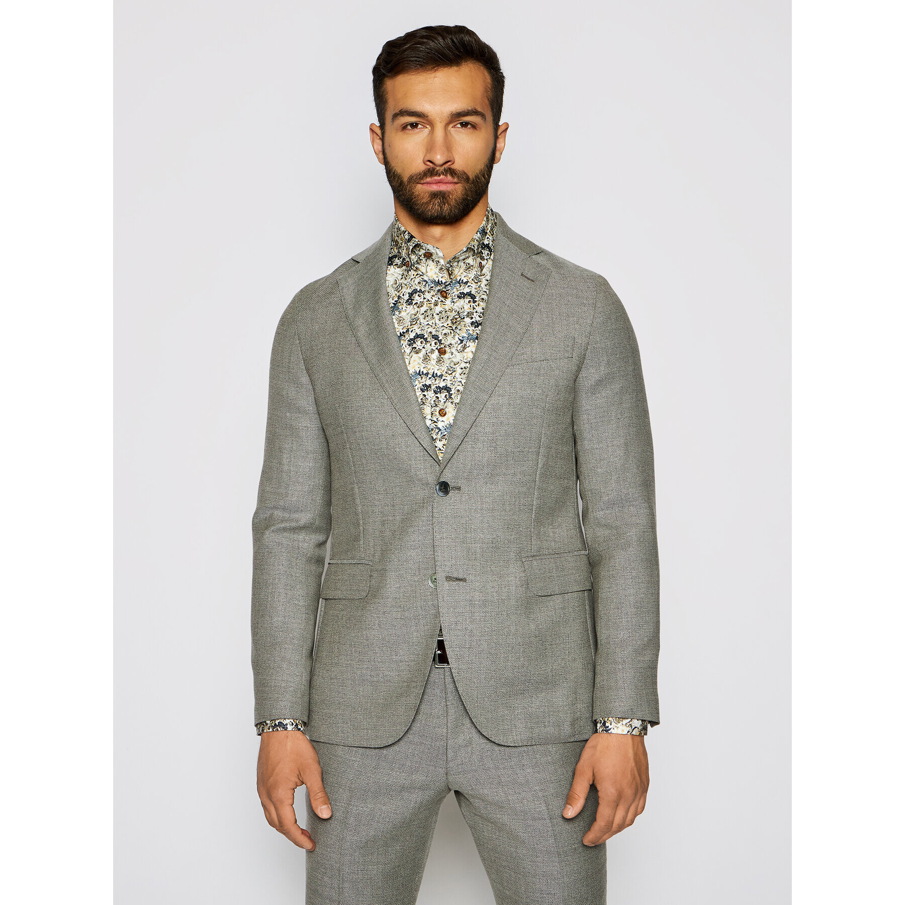 Oscar Jacobson Suknjič Egel 3363 5027 Bež Slim Fit - Pepit.si