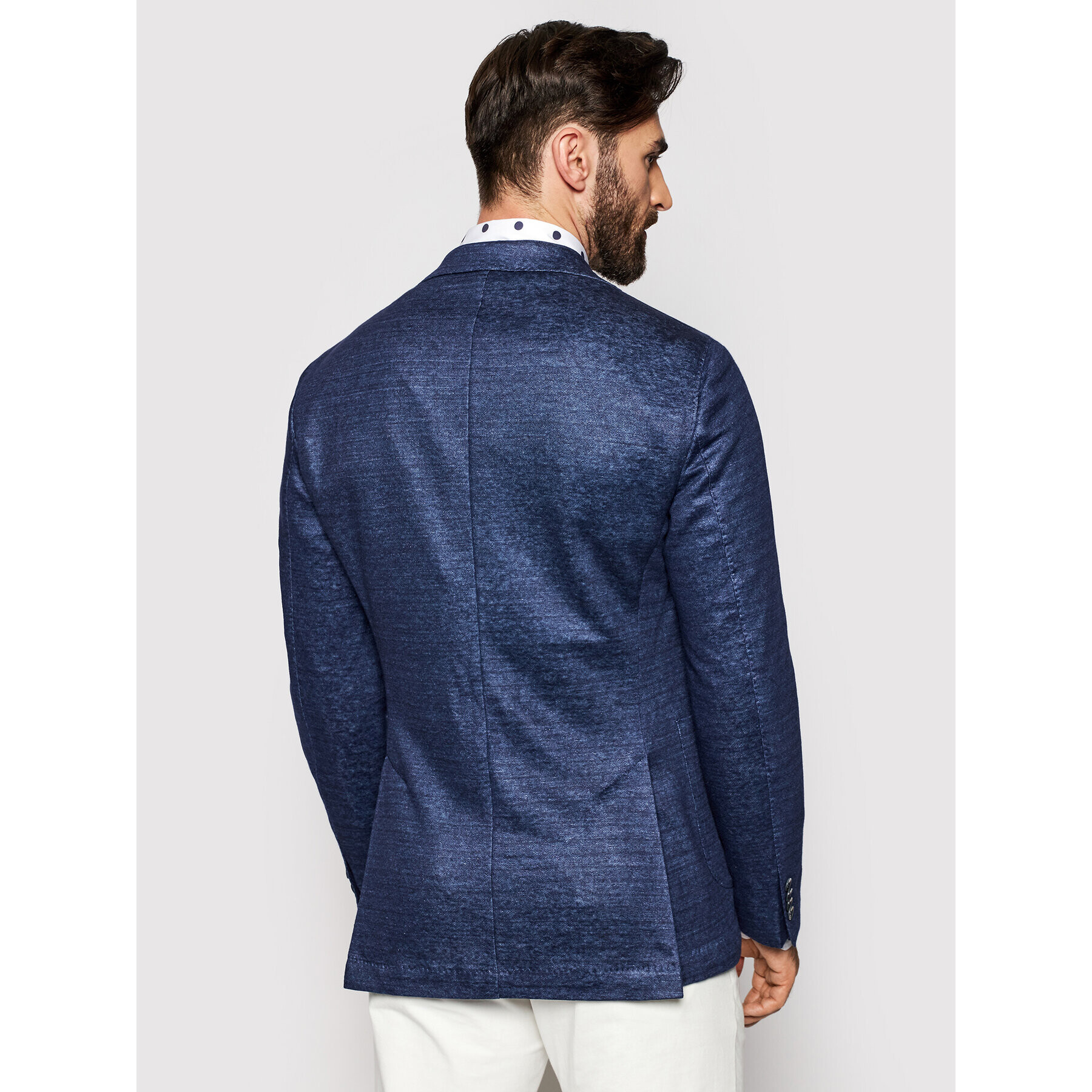 Oscar Jacobson Suknjič Ferry Patch Soft 3192 5687 Mornarsko modra Regular Fit - Pepit.si