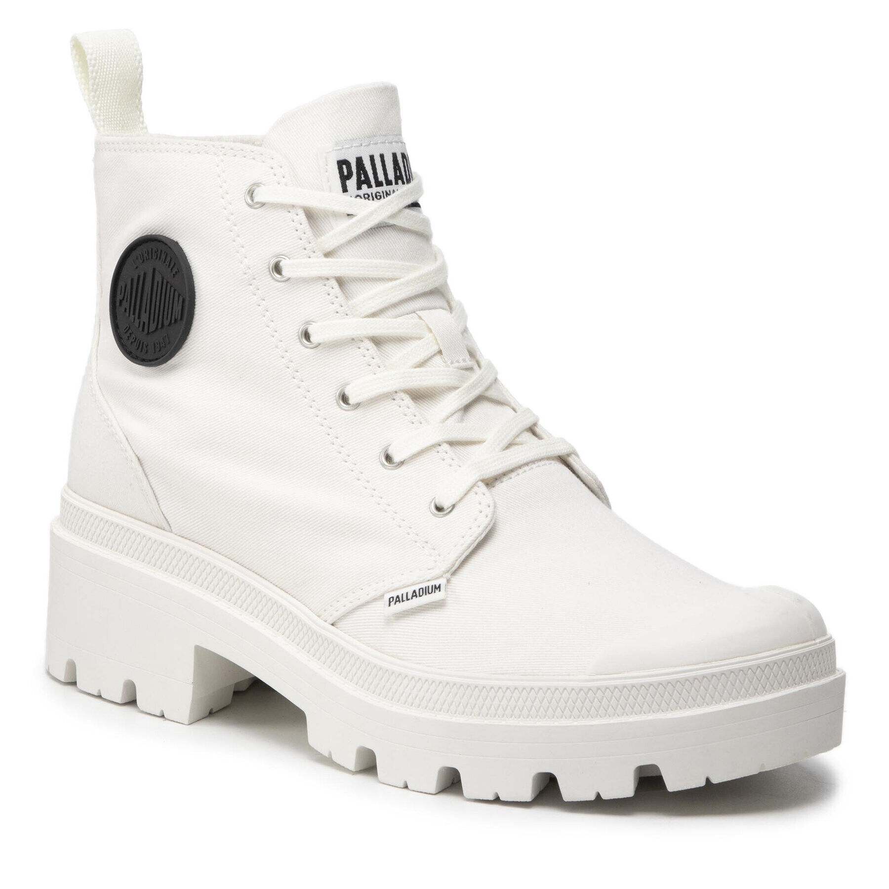 Palladium Pohodni čevlji Pallabase Twill 96907-116-M Bela - Pepit.si