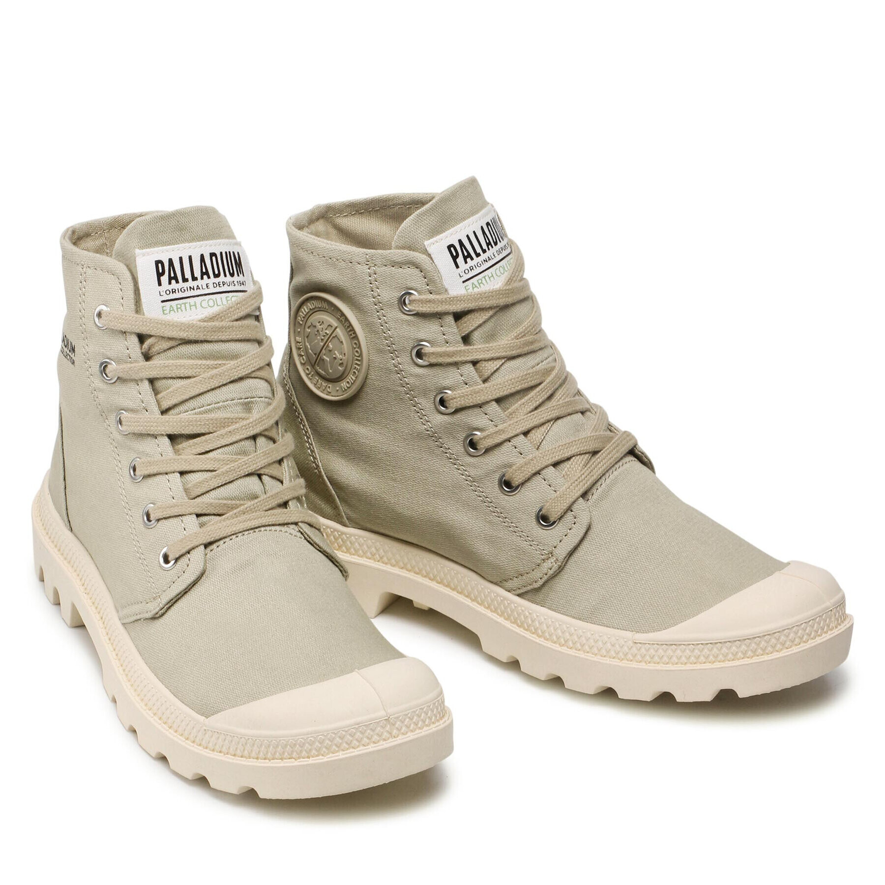 Palladium Pohodni čevlji Pampa Hi Organic II 77100-379-M Zelena - Pepit.si