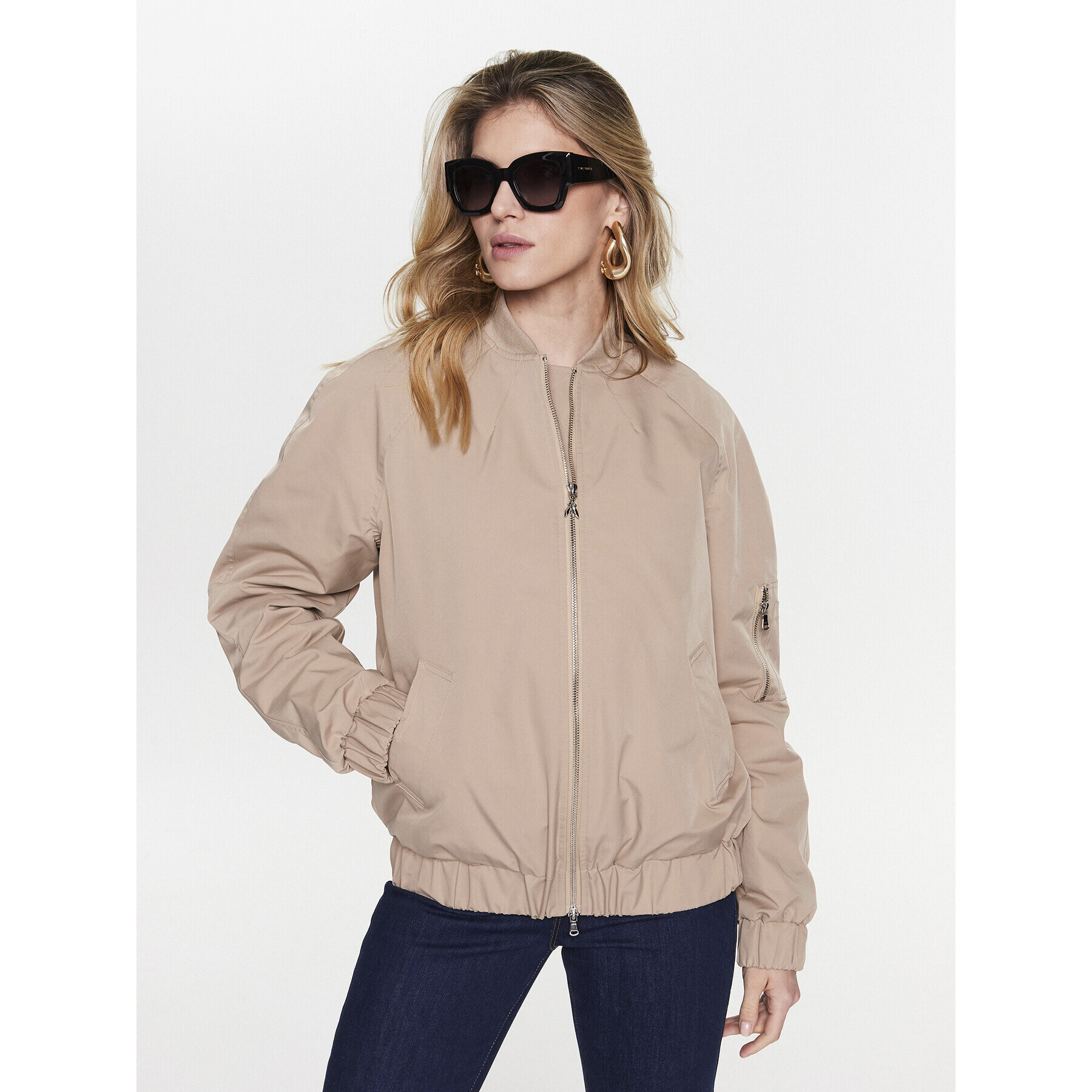 Patrizia Pepe Bomber jakna 8O0061/A203-B752 Bež Relaxed Fit - Pepit.si