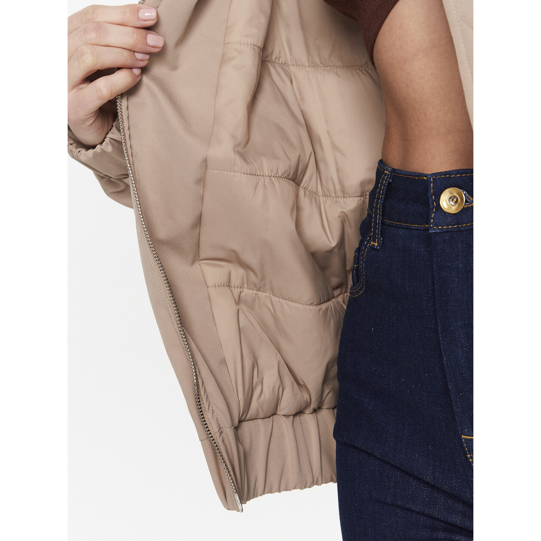 Patrizia Pepe Bomber jakna 8O0061/A203-B752 Bež Relaxed Fit - Pepit.si