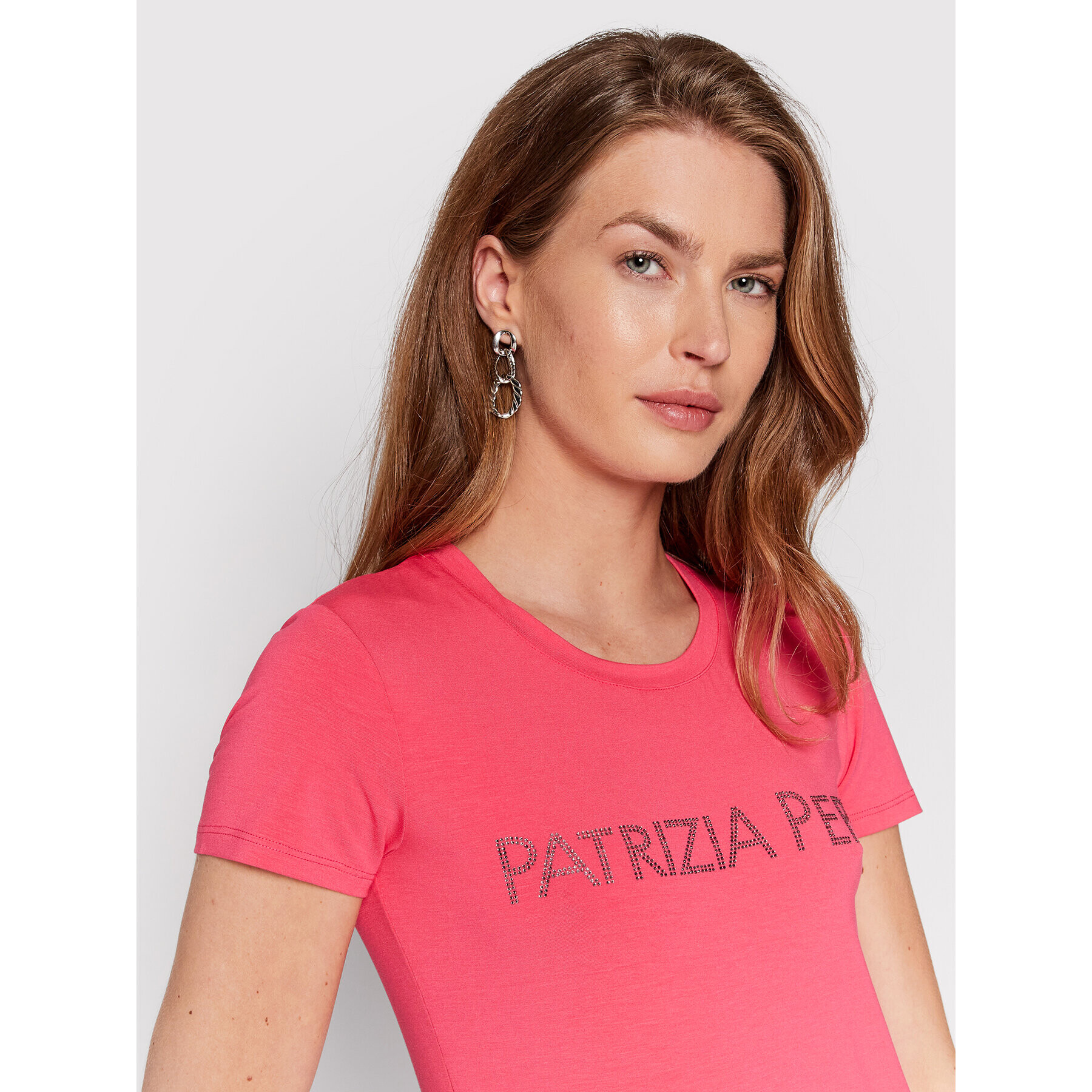 Patrizia Pepe Majica 8M1419/J013-R748 Roza Regular Fit - Pepit.si