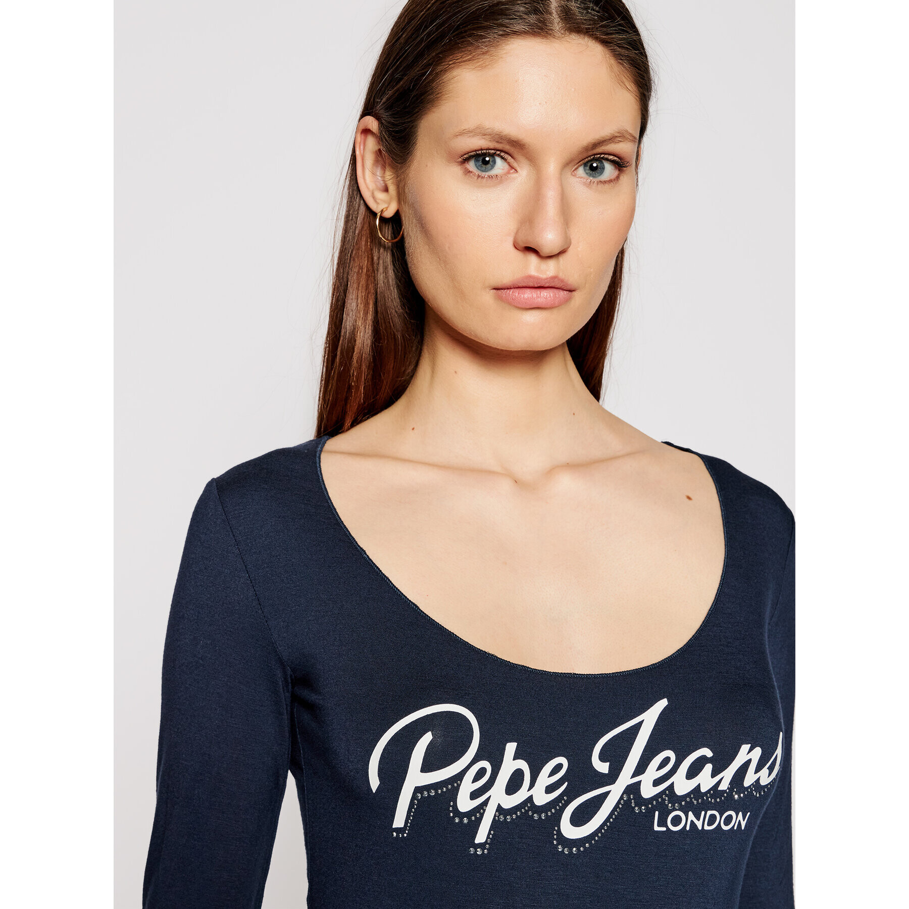 Pepe Jeans Bluza Sue PL504710 Mornarsko modra Regular Fit - Pepit.si