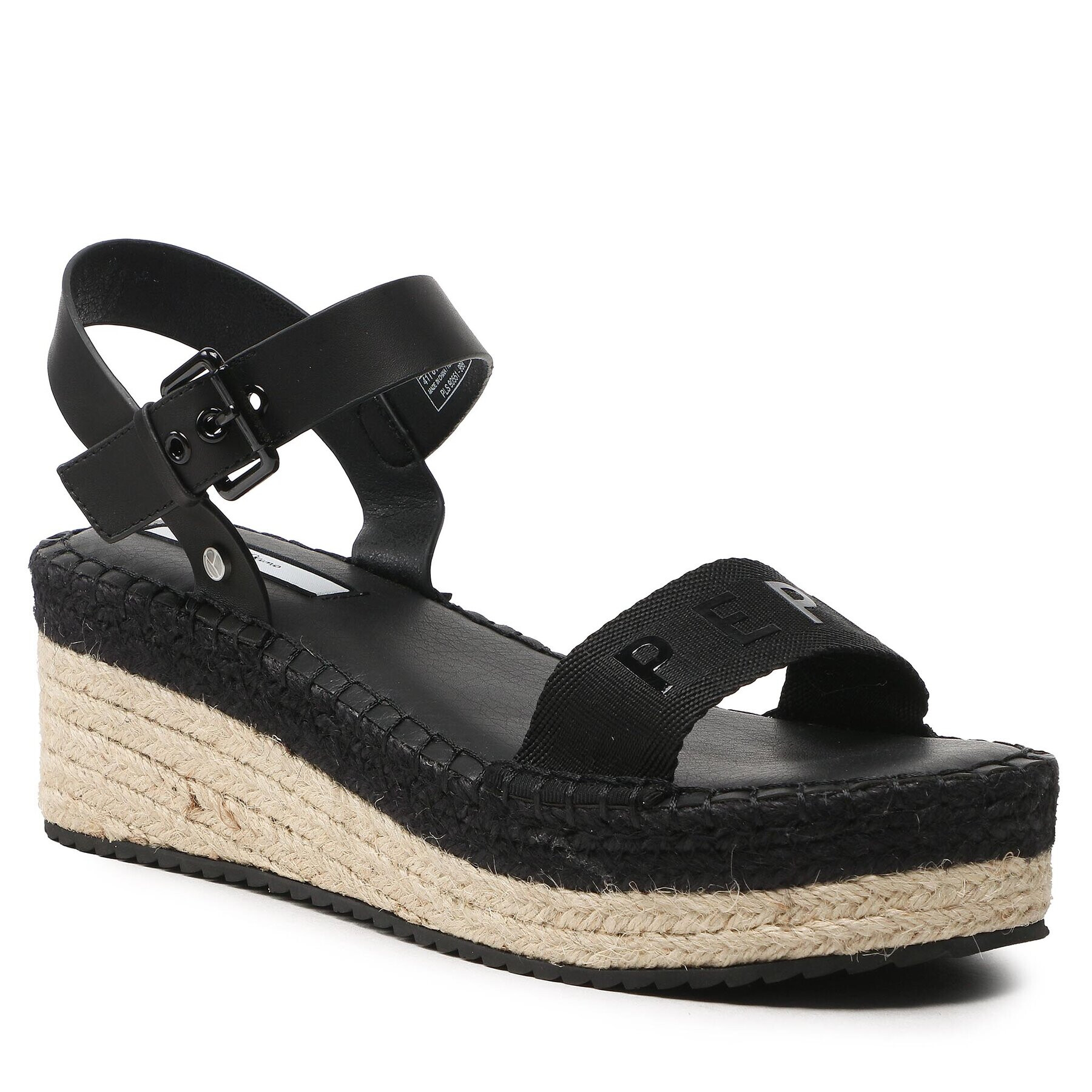 Pepe Jeans Espadrile Witney Logo PLS90551 Črna - Pepit.si