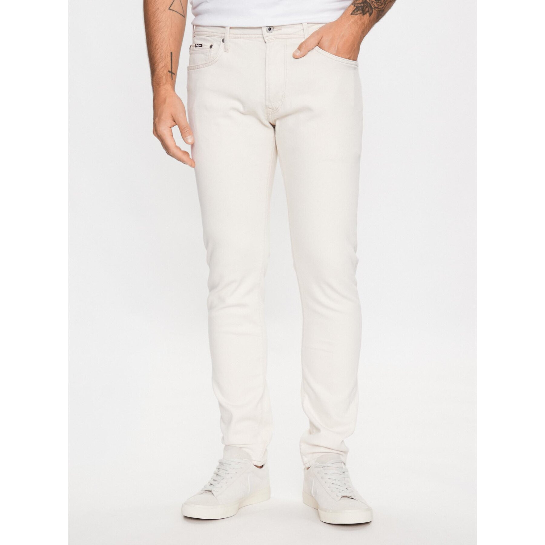 Pepe Jeans Jeans hlače Stanley PM20632 Bela Skinny Fit - Pepit.si