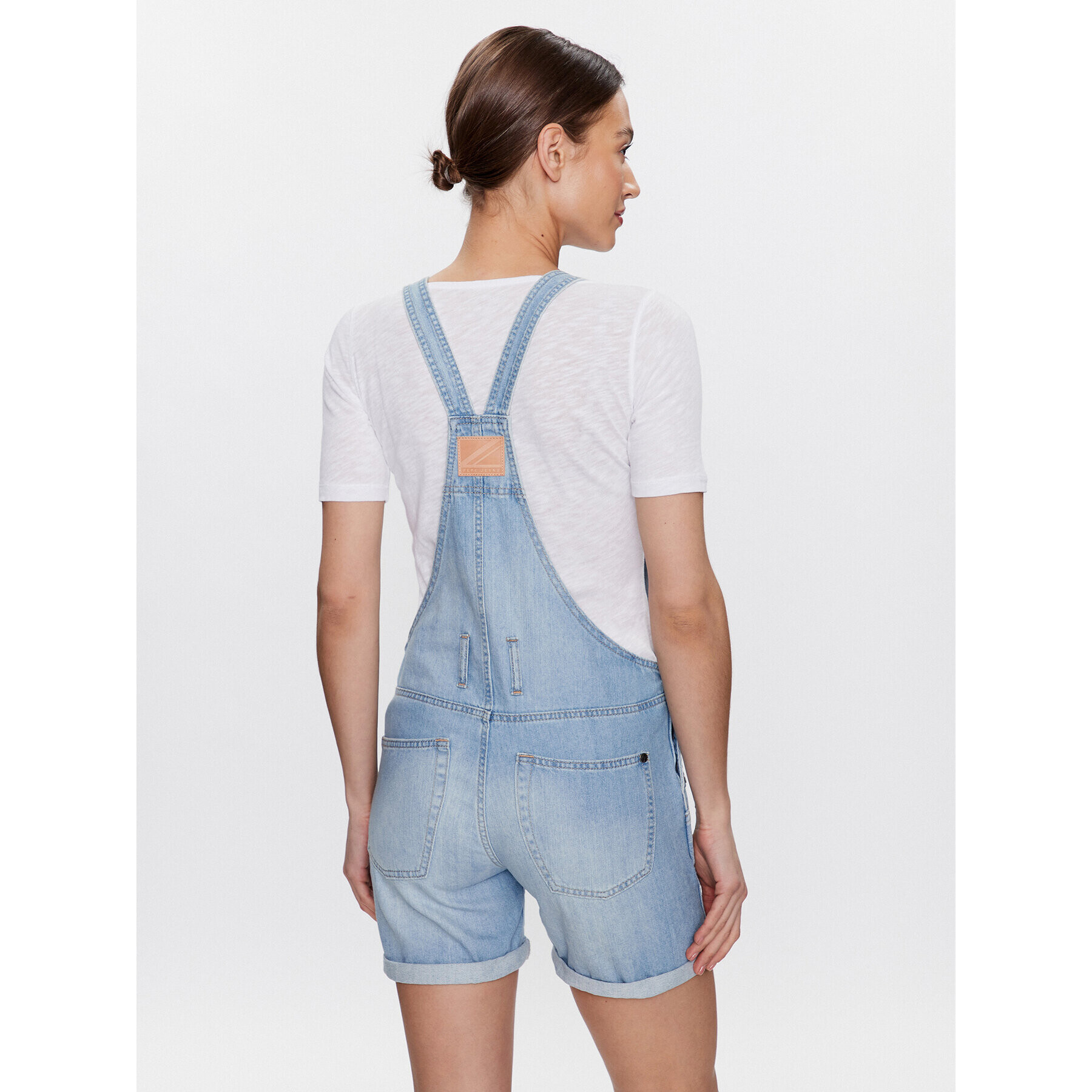 Pepe Jeans Jeans hlače z naramnicami Abby Fabby PL230445 Modra Regular Fit - Pepit.si