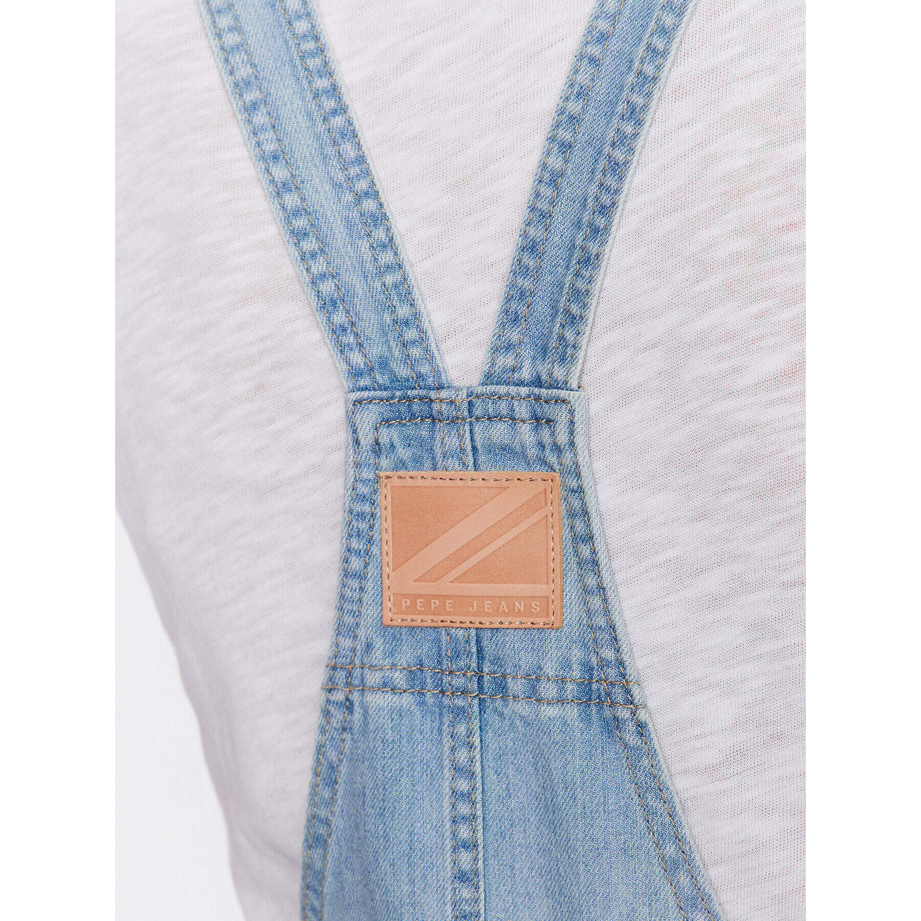 Pepe Jeans Jeans hlače z naramnicami Abby Fabby PL230445 Modra Regular Fit - Pepit.si