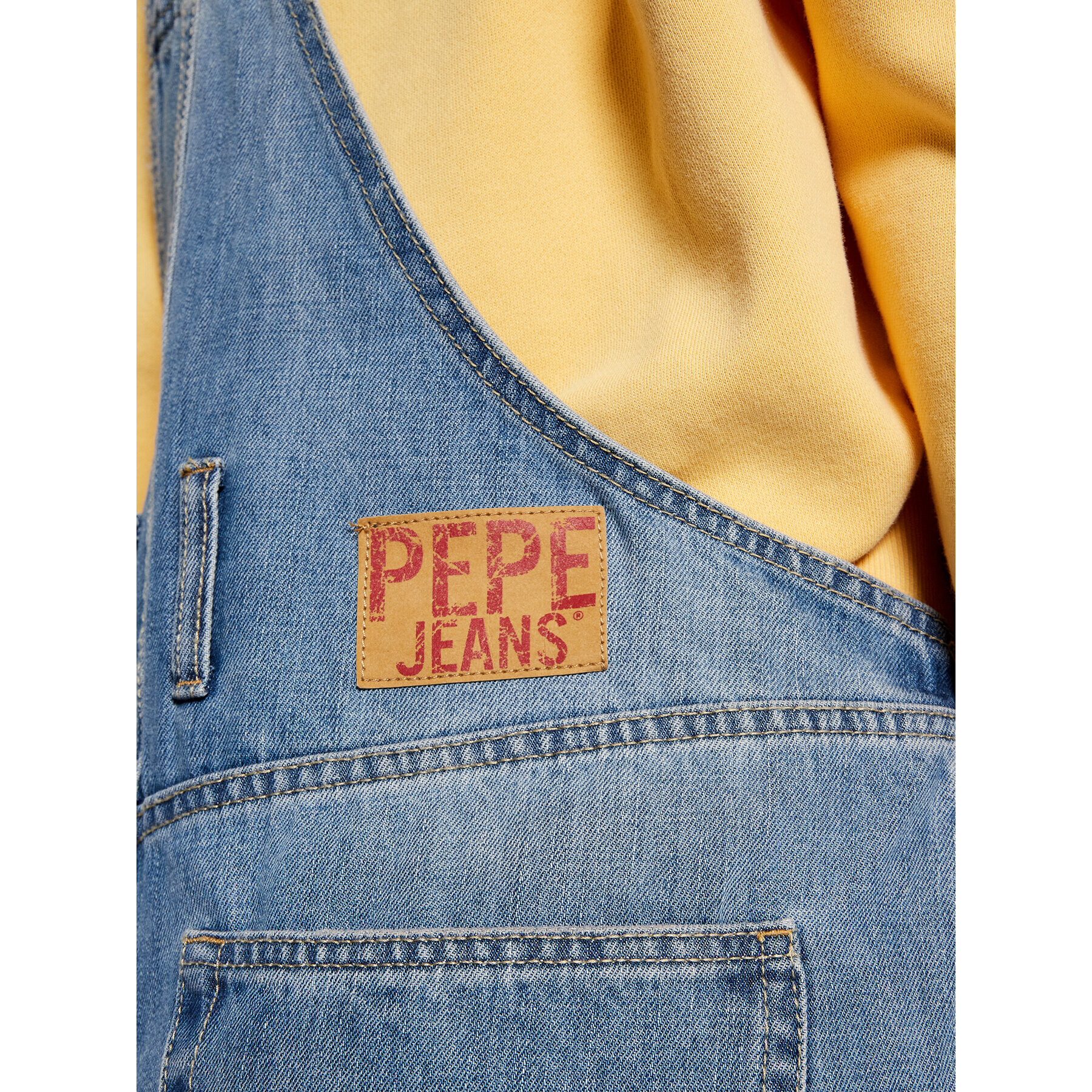 Pepe Jeans Jeans hlače z naramnicami ARCHIVE Abby Fabby PL230332 Modra Regular Fit - Pepit.si