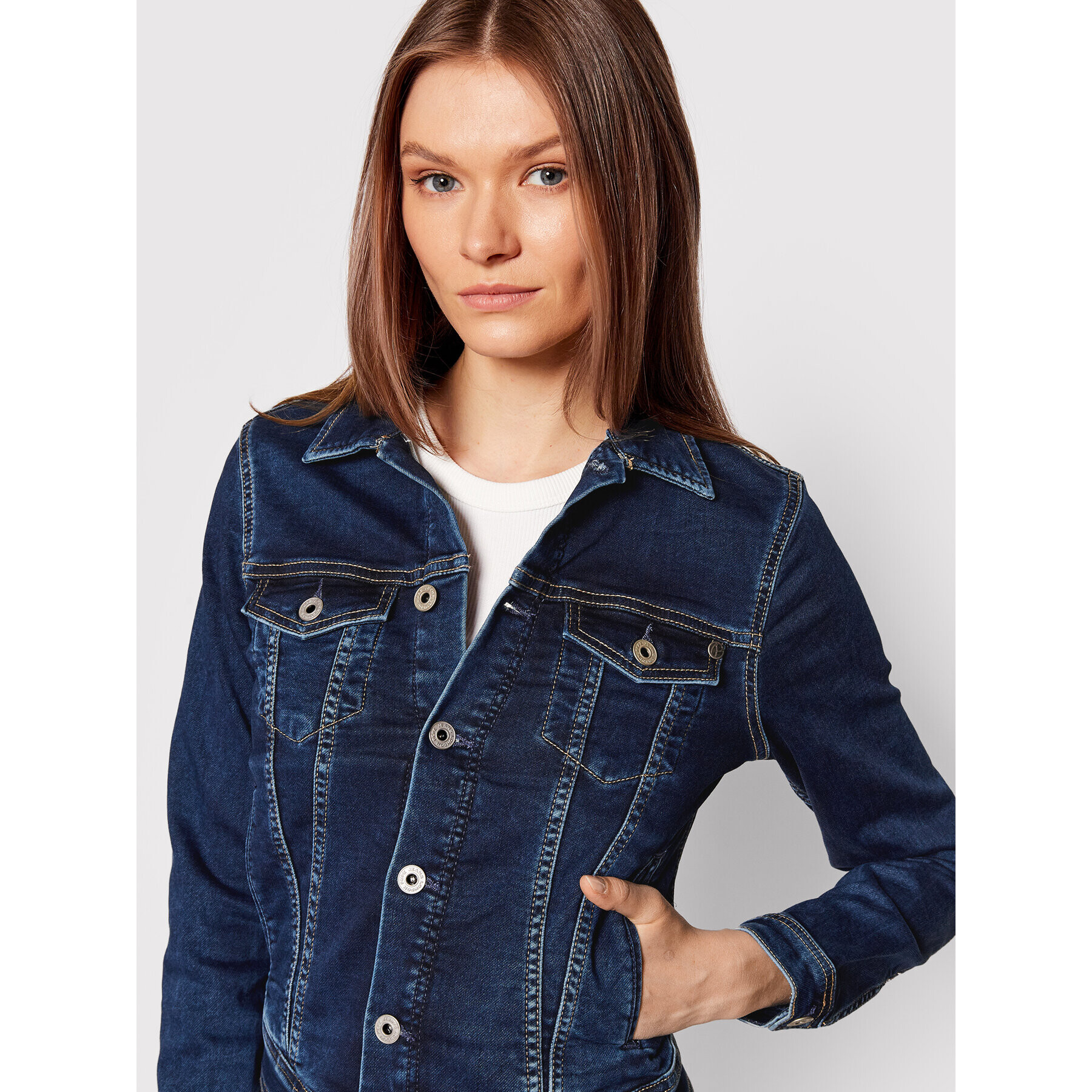 Pepe Jeans Jeans jakna GYMDIGO Core PL402052 Mornarsko modra Regular Fit - Pepit.si