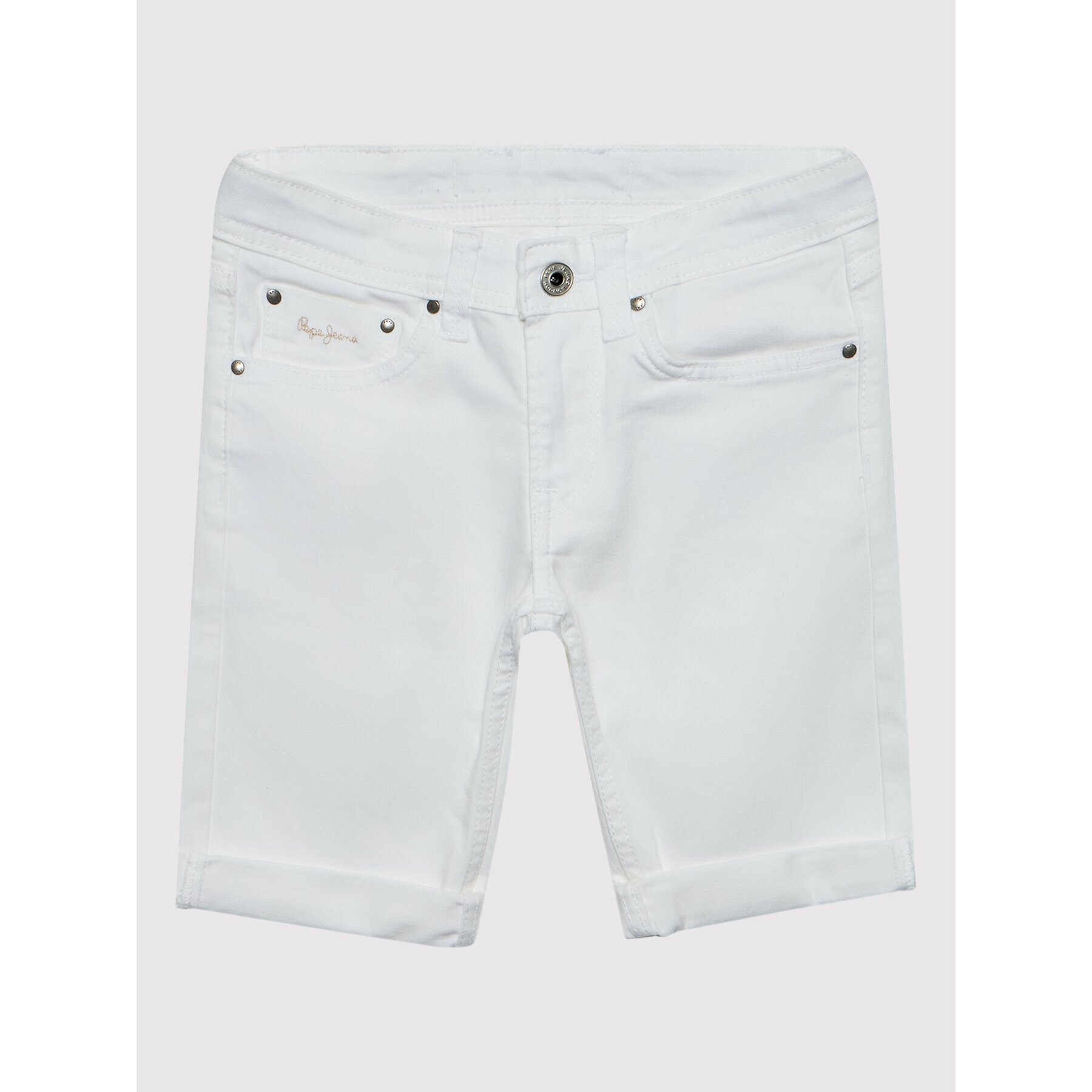 Pepe Jeans Jeans kratke hlače Becket PB800692 Bela Slim Fit - Pepit.si