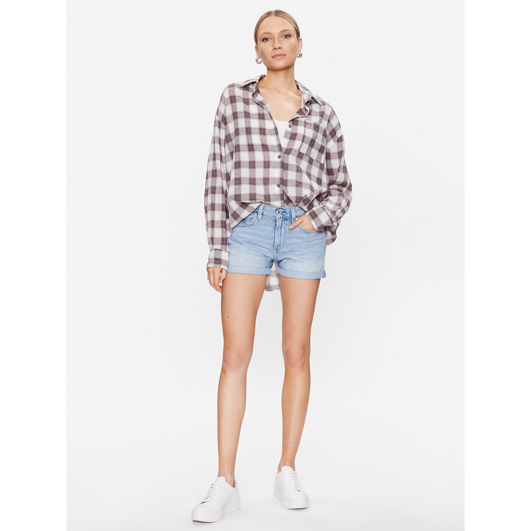 Pepe Jeans Jeans kratke hlače Mable Short PL800997PE7 Modra Regular Fit - Pepit.si