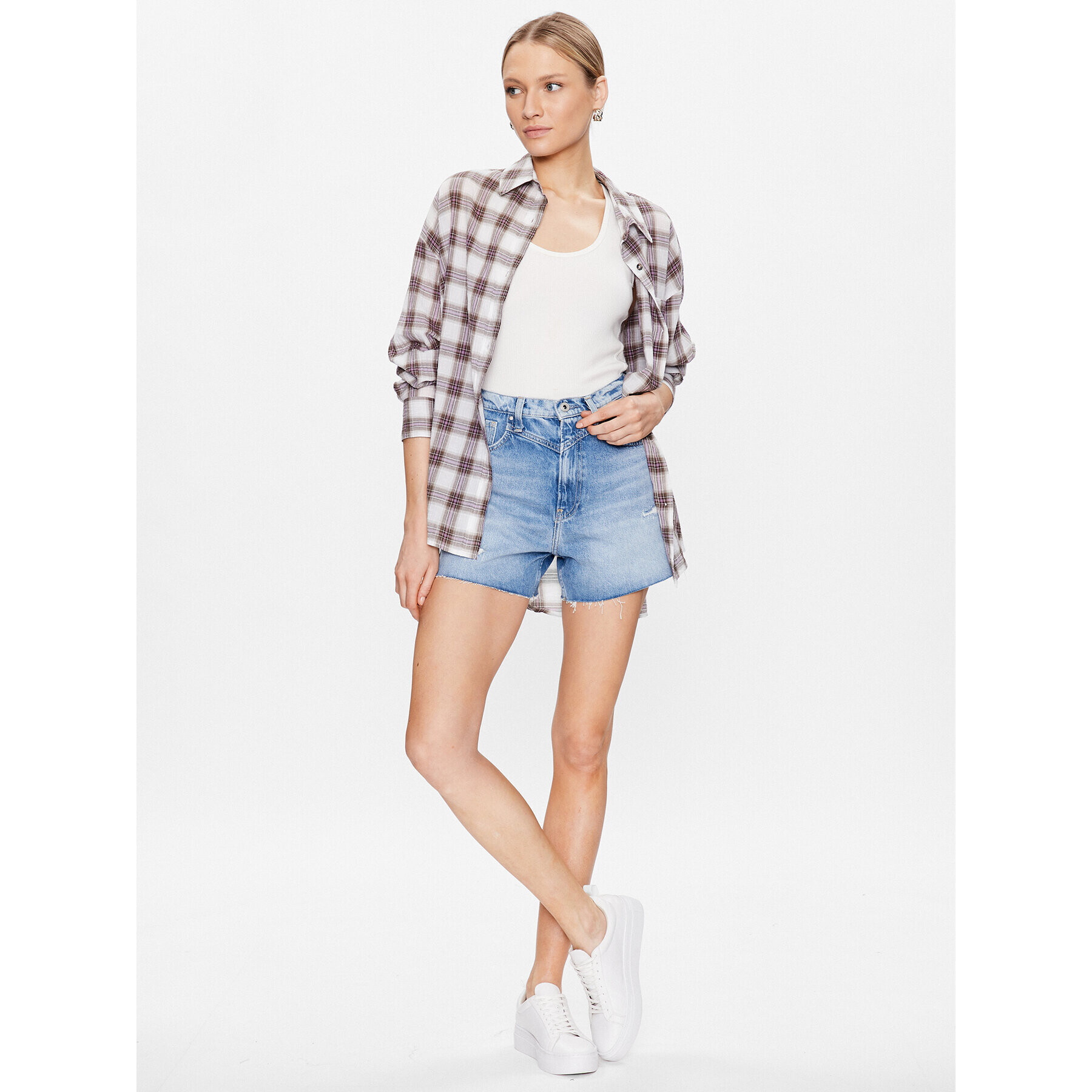 Pepe Jeans Jeans kratke hlače Rachel Short PL801001RG4 Modra Regular Fit - Pepit.si